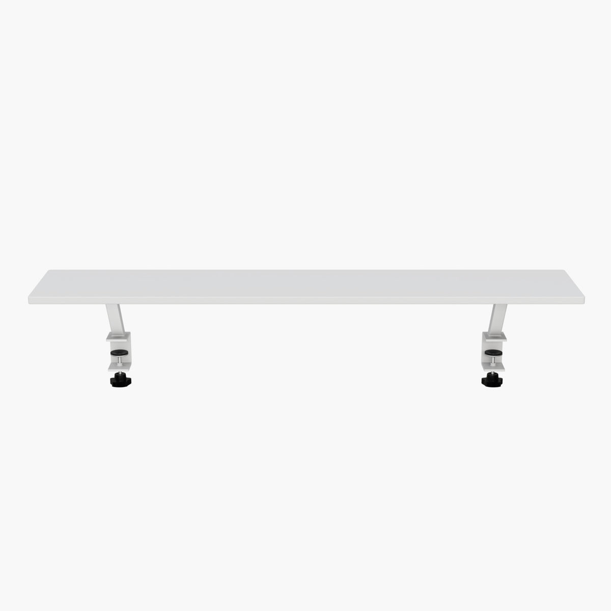 Arozzi Europe Desk Riser - Large, white with dual metal clamps, shown on a plain background.