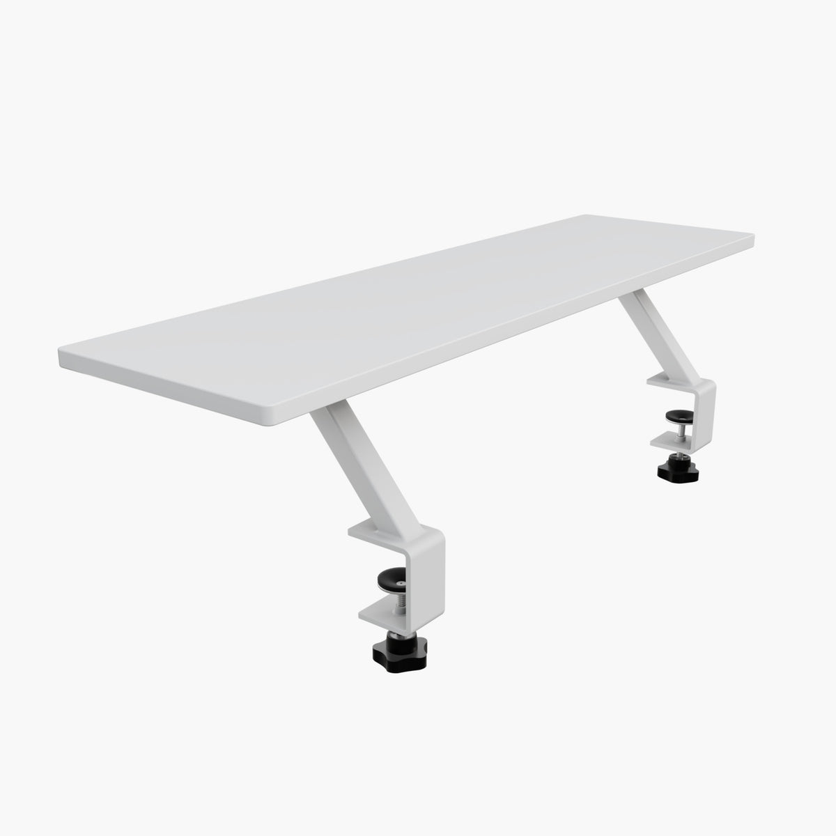 Arozzi Europe Desk Riser - Small: white shelf with 2 clamps; ergonomic monitor stand.