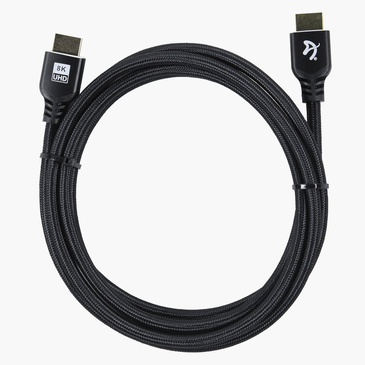 Arozzi Europe HDMI 2.1 Cable 2m – 8K UHD, coiled on white; ideal for gaming monitors.