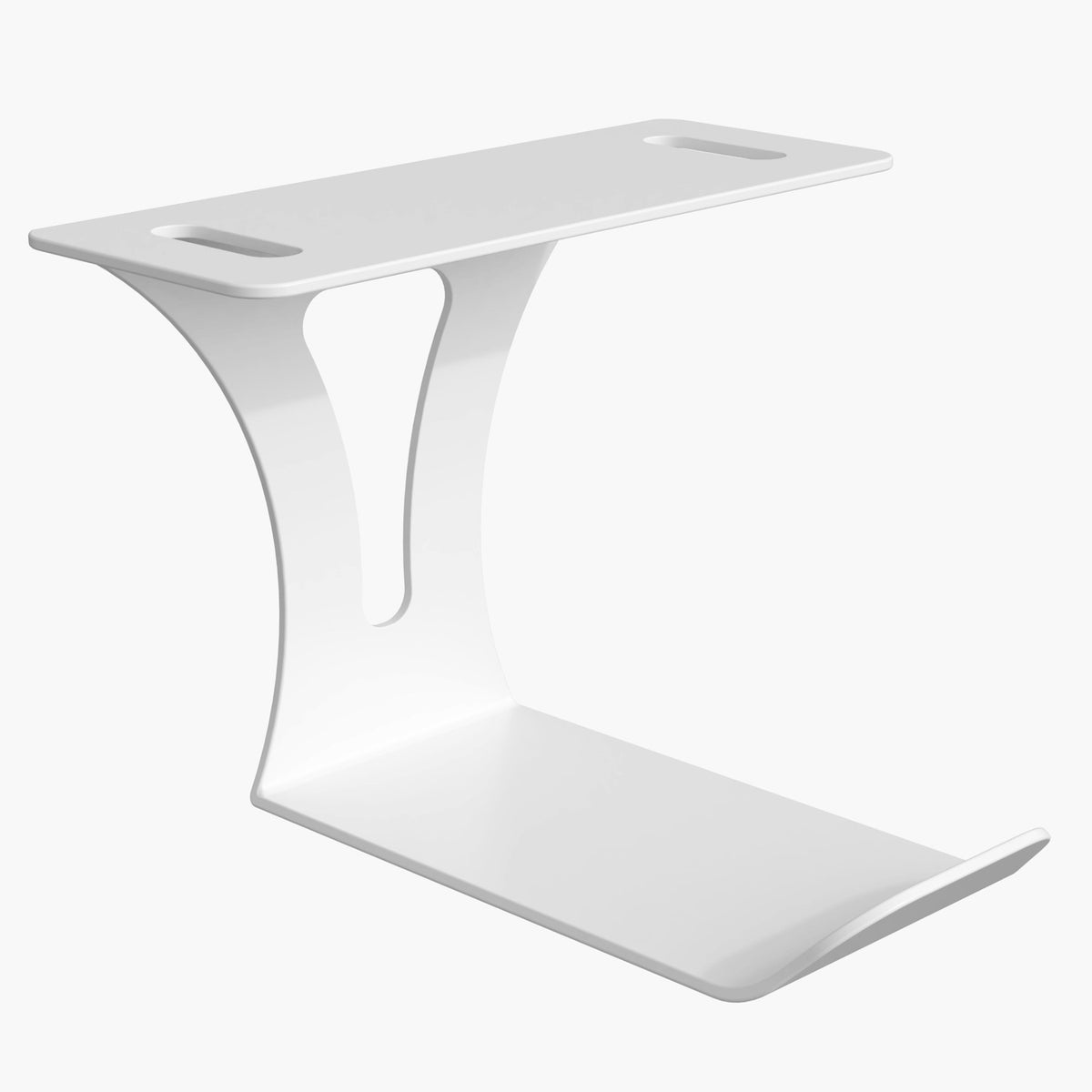 Arozzi Europe Headset Hanger—sleek white, curved design; perfect for gaming or modern desks.