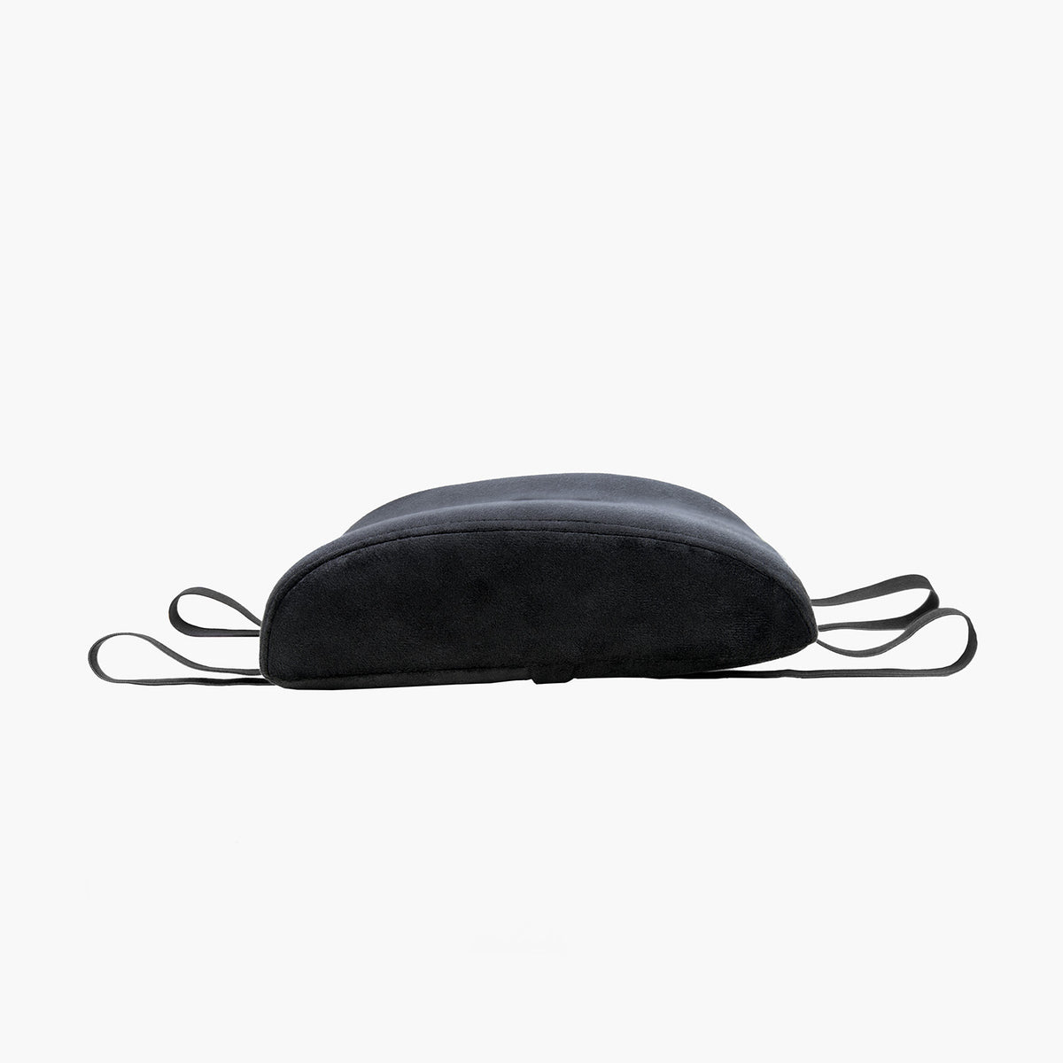 Arozzi Europe Lumbar Support Pillow Velvet Black, four straps, on white background.