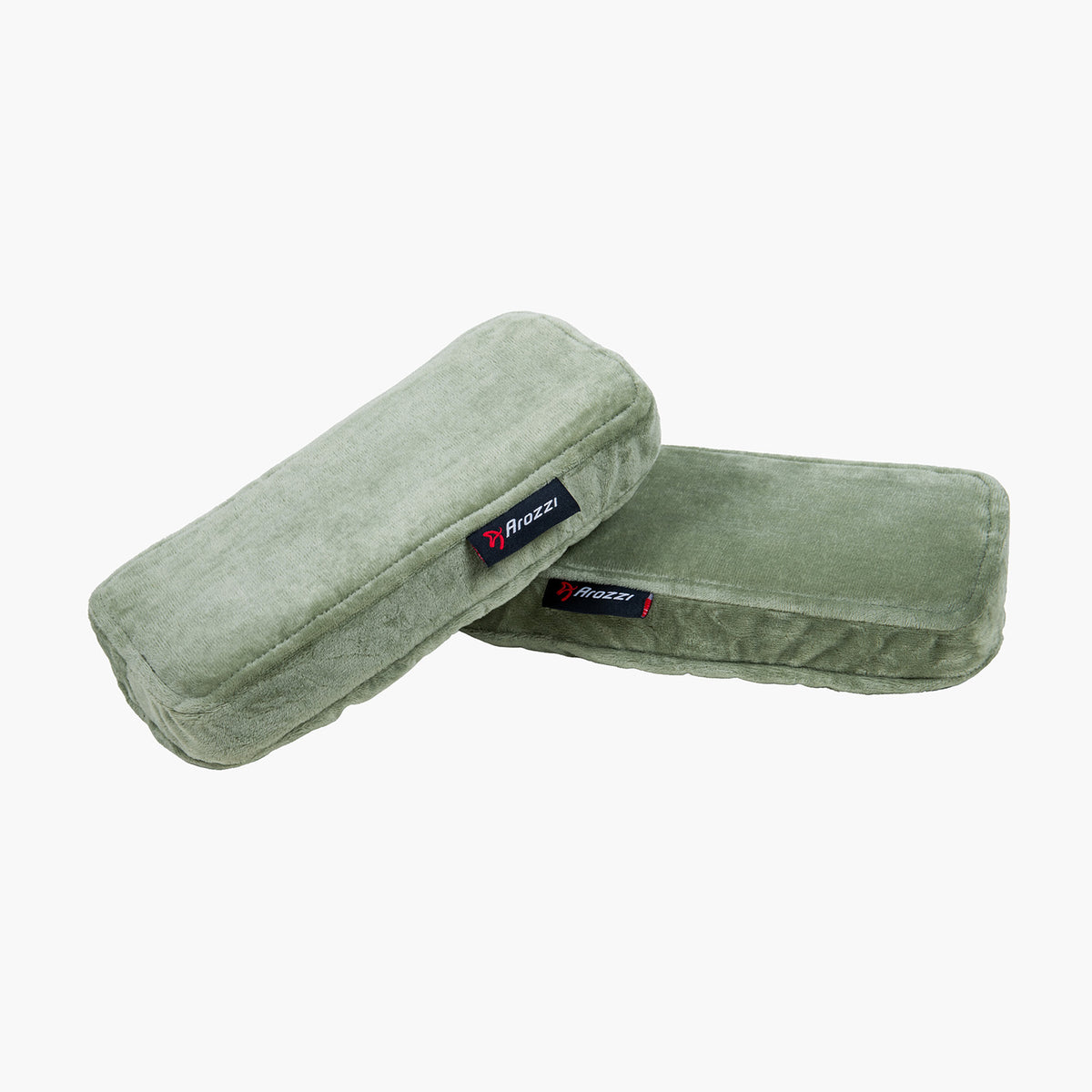Two Memory Foam Armrest Pads by Arozzi Europe, green velvet, ideal chair armrest cushions.