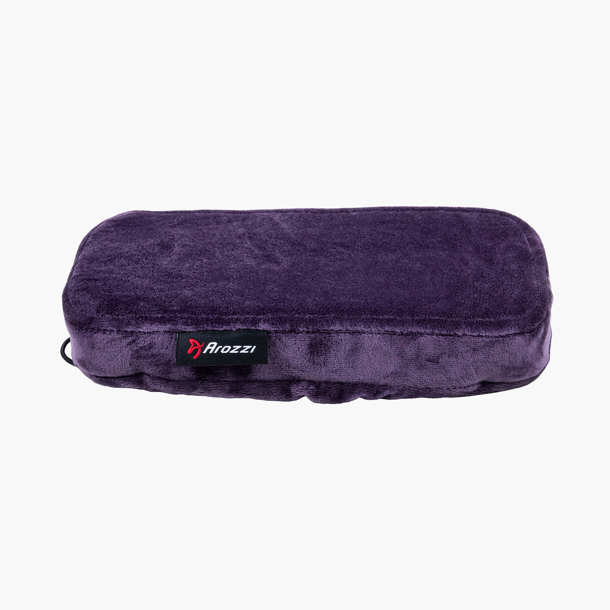 Arozzi Europe Memory Foam Armrest Pads—purple, rectangular, with front logo tag.