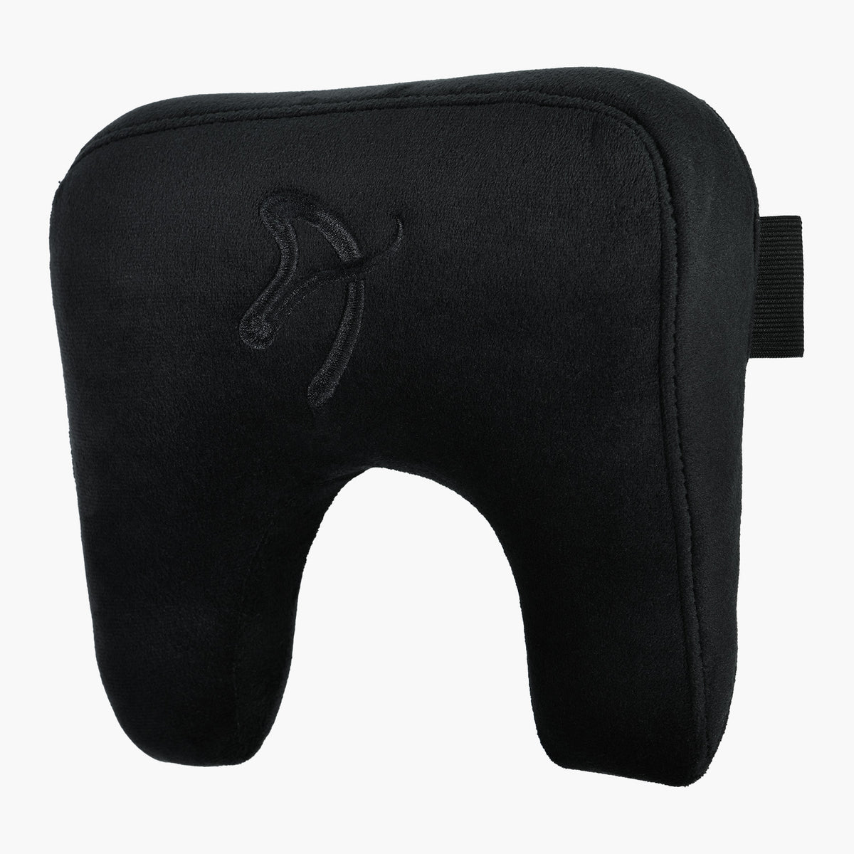 Arozzi Europe Neck Support Pillow, velvet black, with contoured front design.