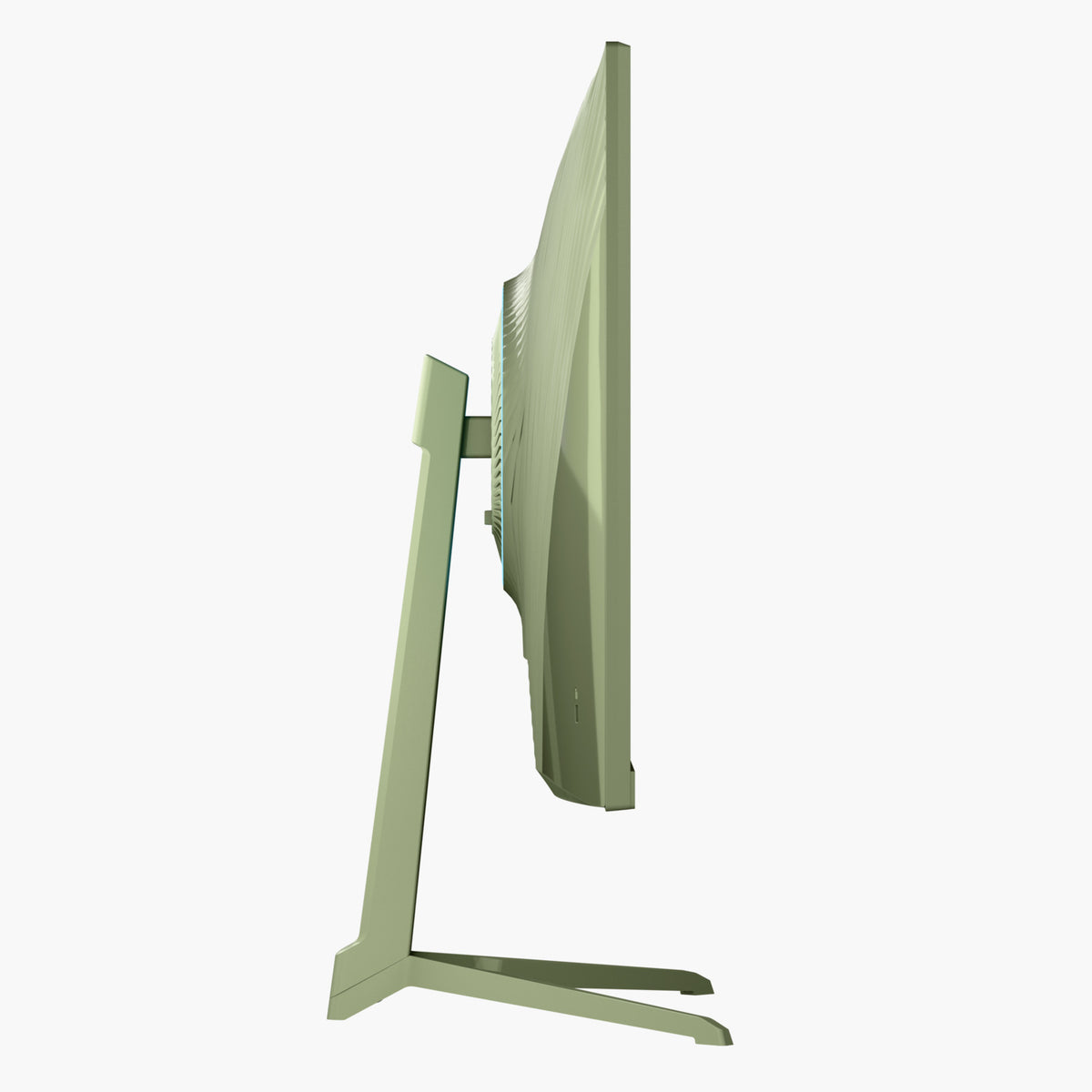 Arozzi Europe Nova 24″ IPS 200Hz slim green gaming monitor on stand, side view, white background.
