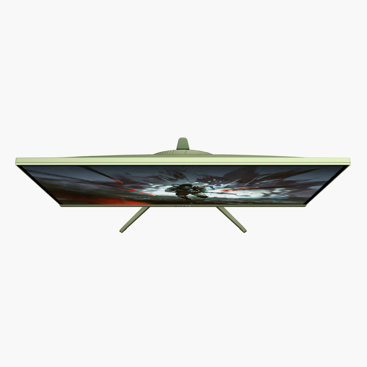 Arozzi Europe Nova 25″ E-sport IPS 400Hz shows spaceship battle from top view on gaming monitor.