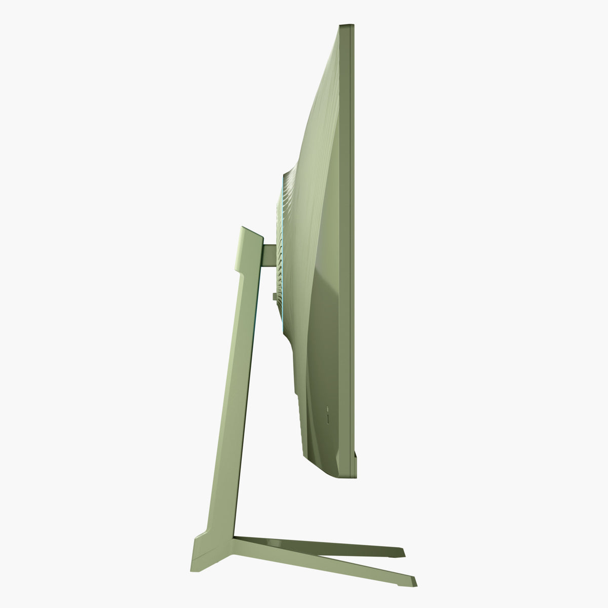 Side view of Arozzi Nova 27″ IPS 260Hz green gaming monitor with modern stand.