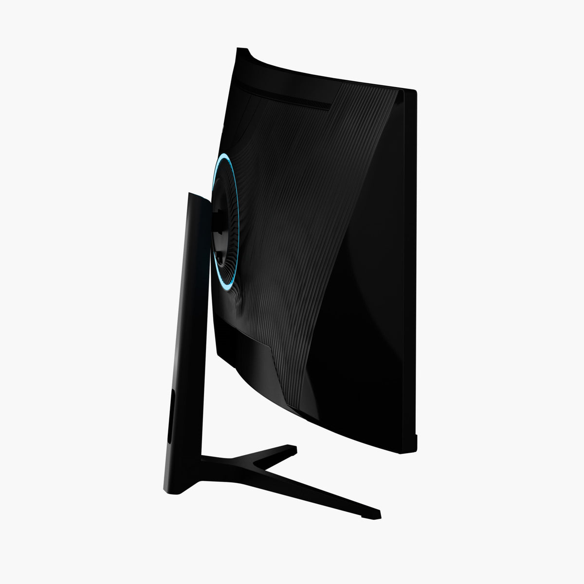 Arozzi Europe Nova 34″ Curved VA, UWQHD, 165Hz gaming monitor with blue-lit back.