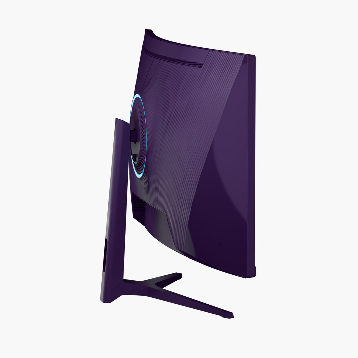 Arozzi Europe Nova 34″ Curved VA 165Hz gaming monitor in purple, LED light on back and side.