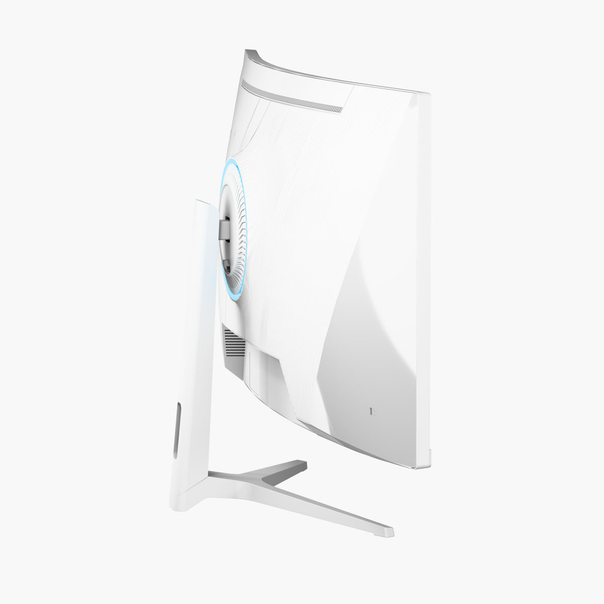 Arozzi Europe Nova 34″ Curved VA 165Hz shows sleek back and stand from side view.