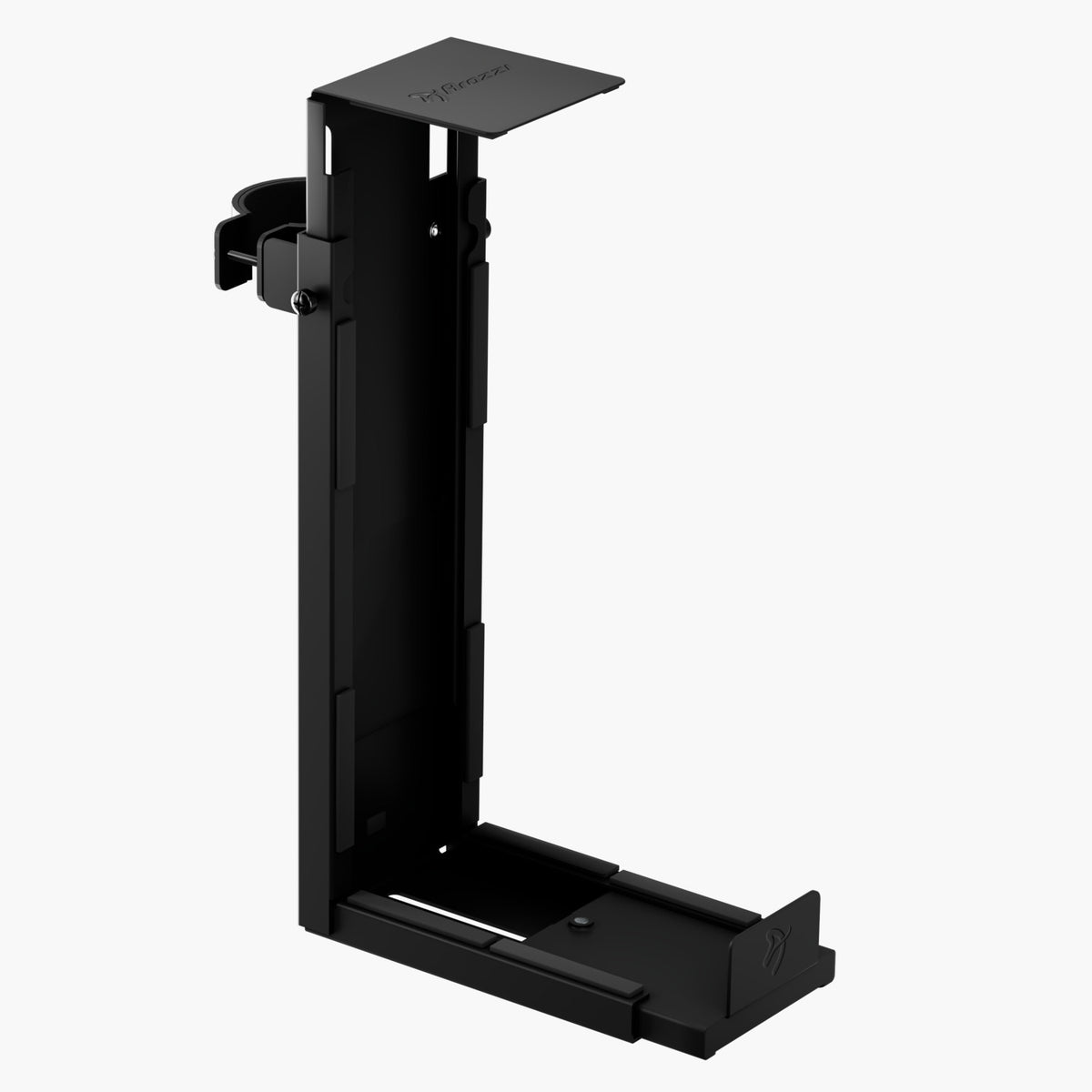 Arozzi Europe Arena PC Mount—black, adjustable, for consoles/devices; shown on white background.