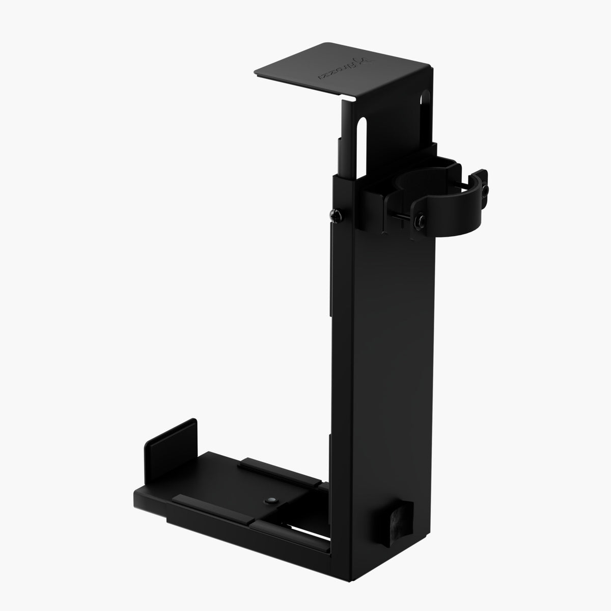 Arozzi Europe Arena PC Mount: black vertical CPU holder with adjustable clamps.
