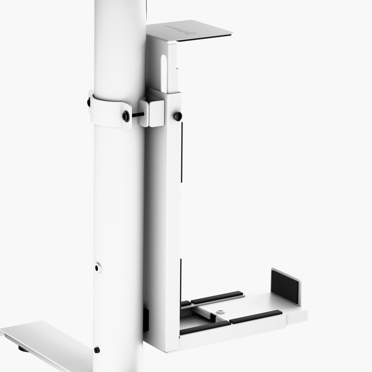 Arozzi Europe Arena PC Mount: White adjustable bracket, perfect for mounting your PC securely.
