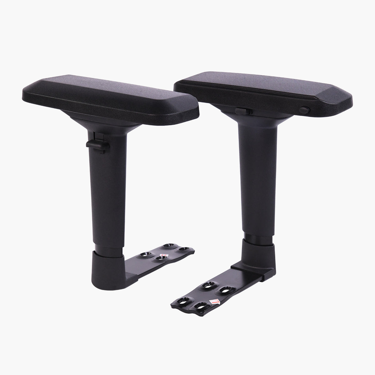Arozzi Europe Armrests - 4D, black, with mounts—ideal chair armrest replacements, on white.