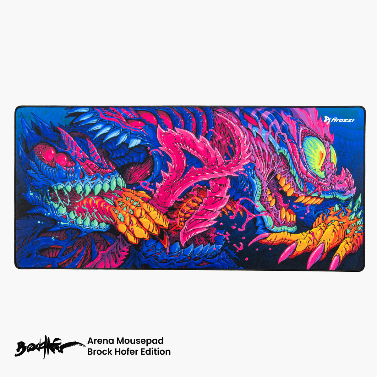 Zona Mousepad - Extra Large by Arozzi Europe; dragon art, cushioned wrist, polyester surface.