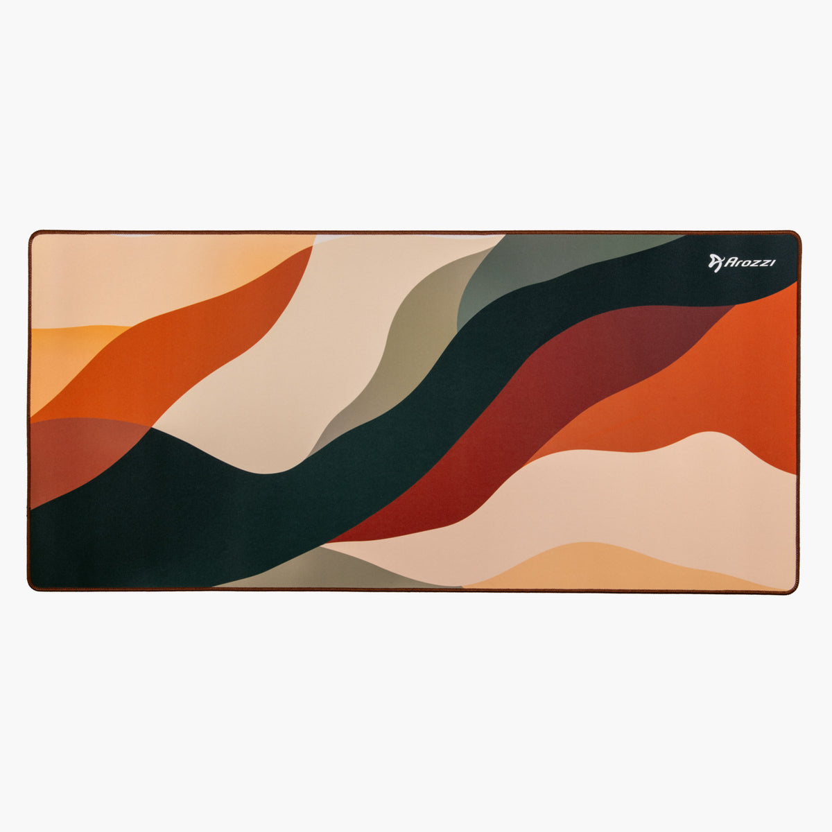 Arozzi Europe Zona Mousepad - Extra Large: stylish anti-slip pad with abstract orange, green design.