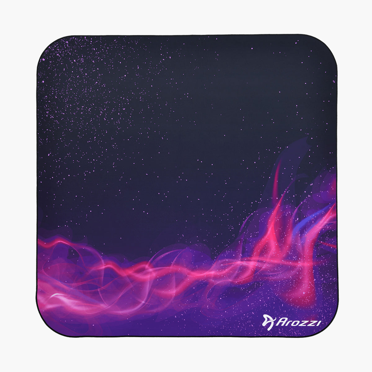 Arozzi Europe Zona Square Floor Pad: purple-pink galaxy style for any trendy office space.