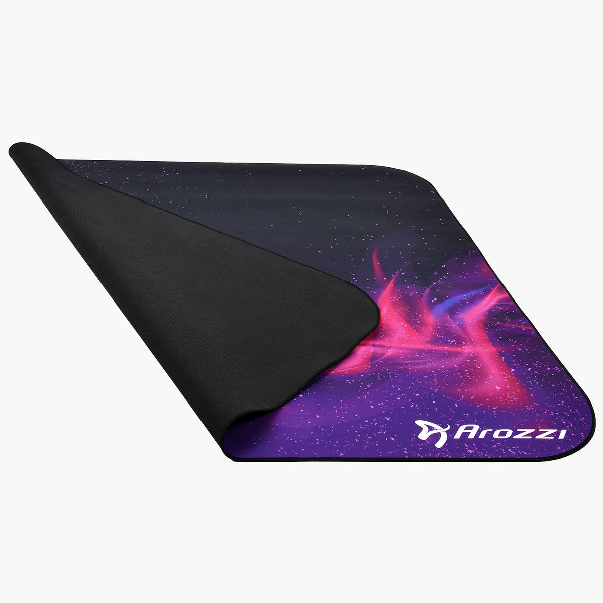 Zona Square Floor Pad by Arozzi Europe, featuring a purple and pink galaxy design, logo in corner.
