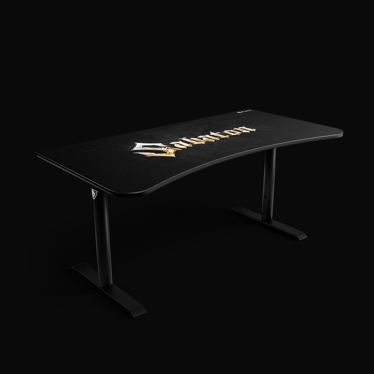 Sturdy Arena Gaming Desk Sabaton by Arozzi Europe, with bold black finish and signature logo.