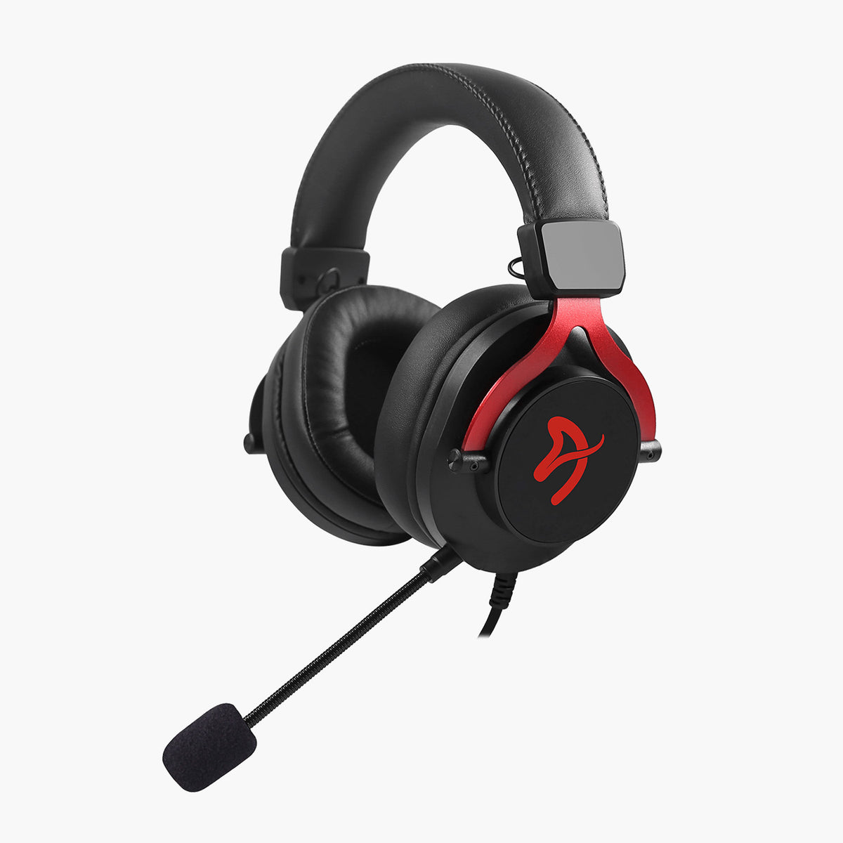 Arozzi Europe Aria Gaming Headset: black/red, mic included—ideal for immersive audio.