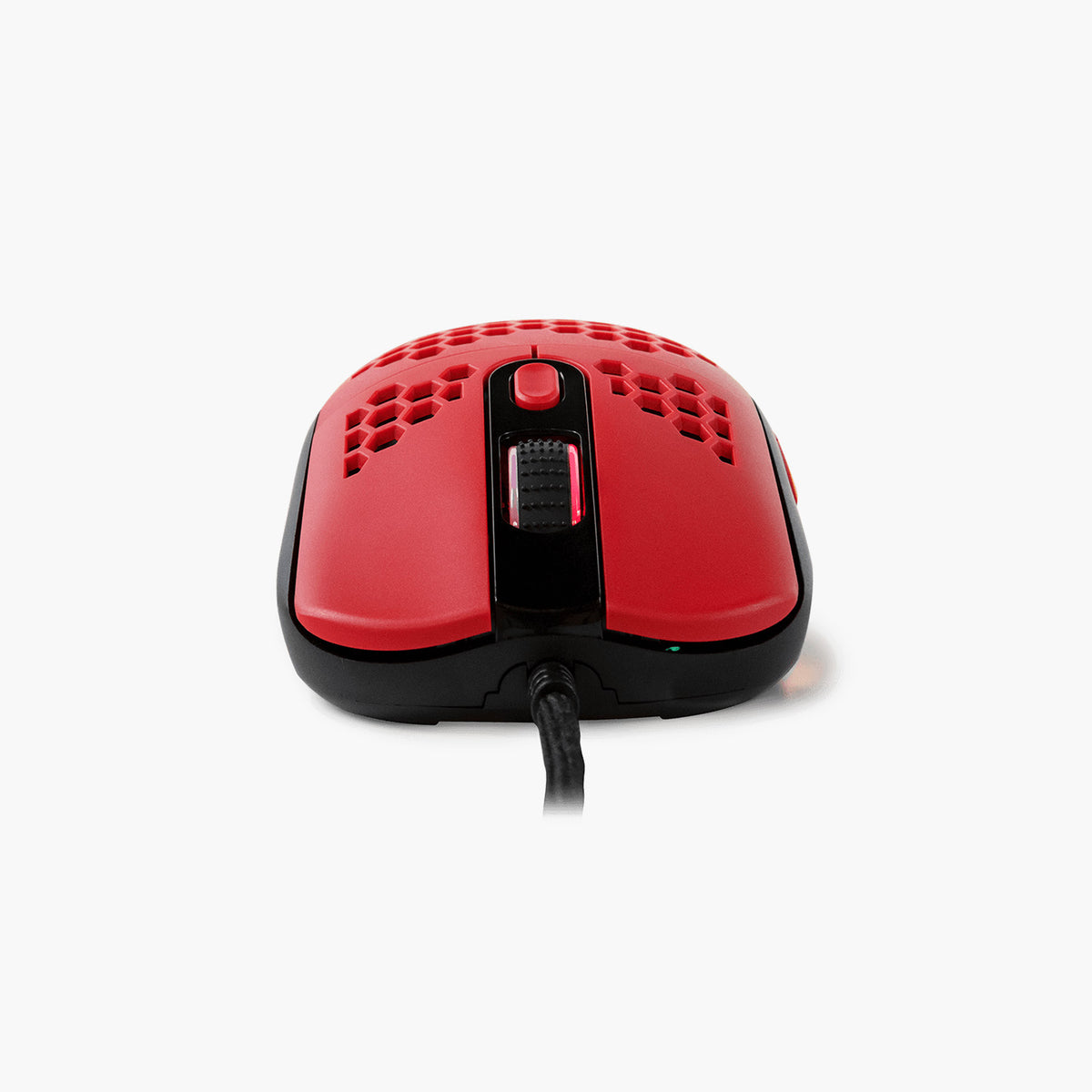 Arozzi Europe Favo Ultra Light Gaming Mouse, red with hex holes, black stripe, Pixart sensor.