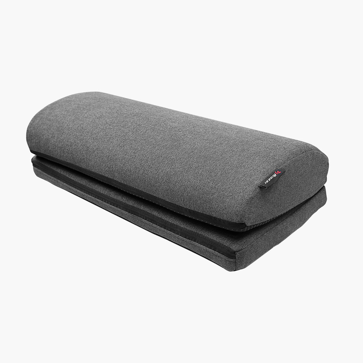 Arozzi Europe Footrest: gray, rectangular, foldable cushion with black tag; perfect under desk.