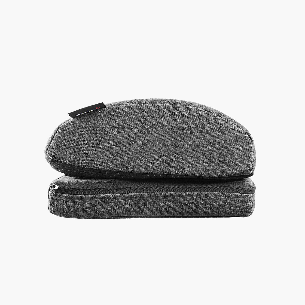 Two gray Arozzi Europe travel bags with zippers fit your Footrest for easy on-the-go comfort.