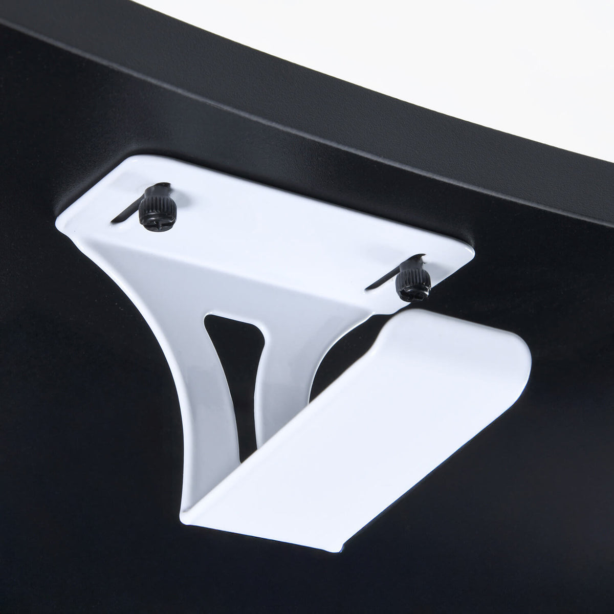 Arozzi Europe Headset Hanger: white metal bracket with 2 black screws for your gaming setup.