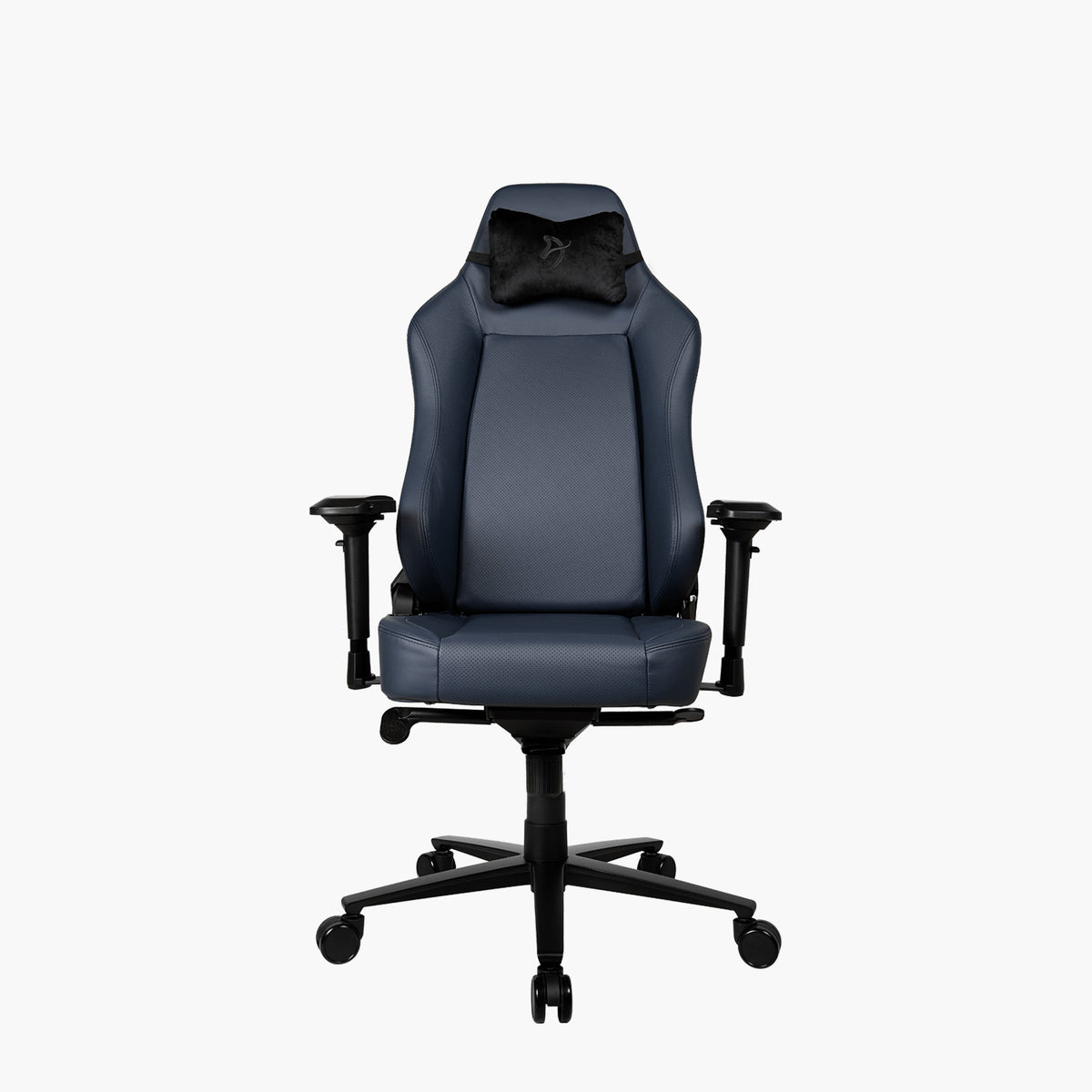 Arozzi Europe Primo Full Premium Leather chair with headrest, adjustable arms, and wheels.
