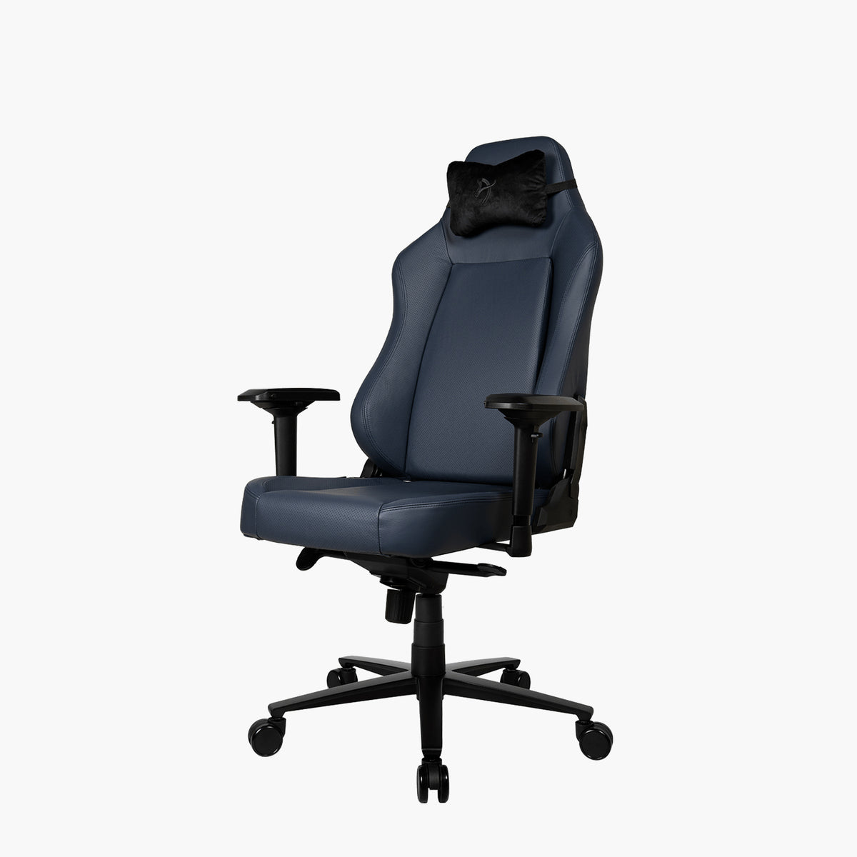 Arozzi Europe Primo - Full Premium Leather chair with black headrest, arms, and wheels.