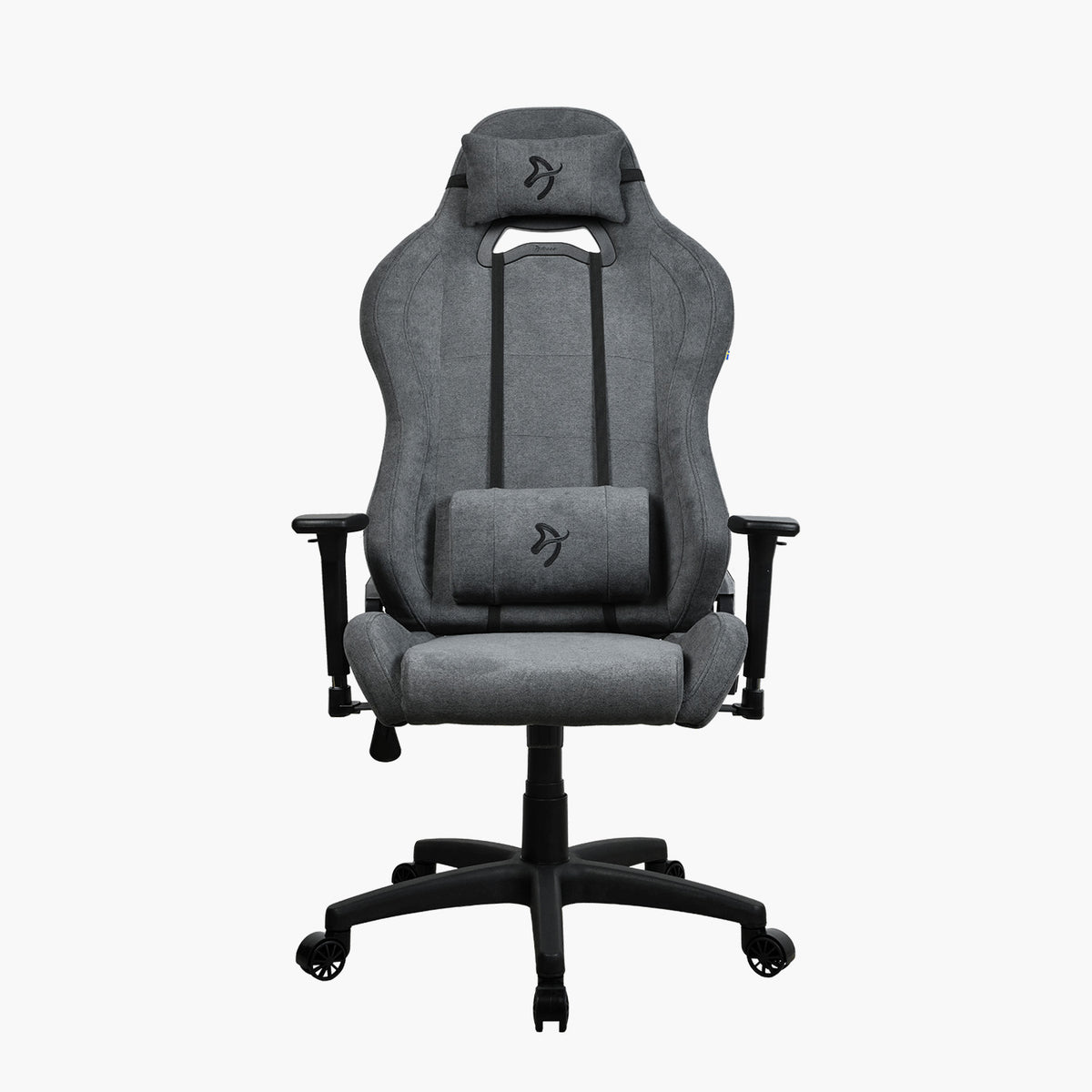 Arozzi Europe Torretta Soft Fabric chair, ergonomic, lumbar support, headrest, black wheels.