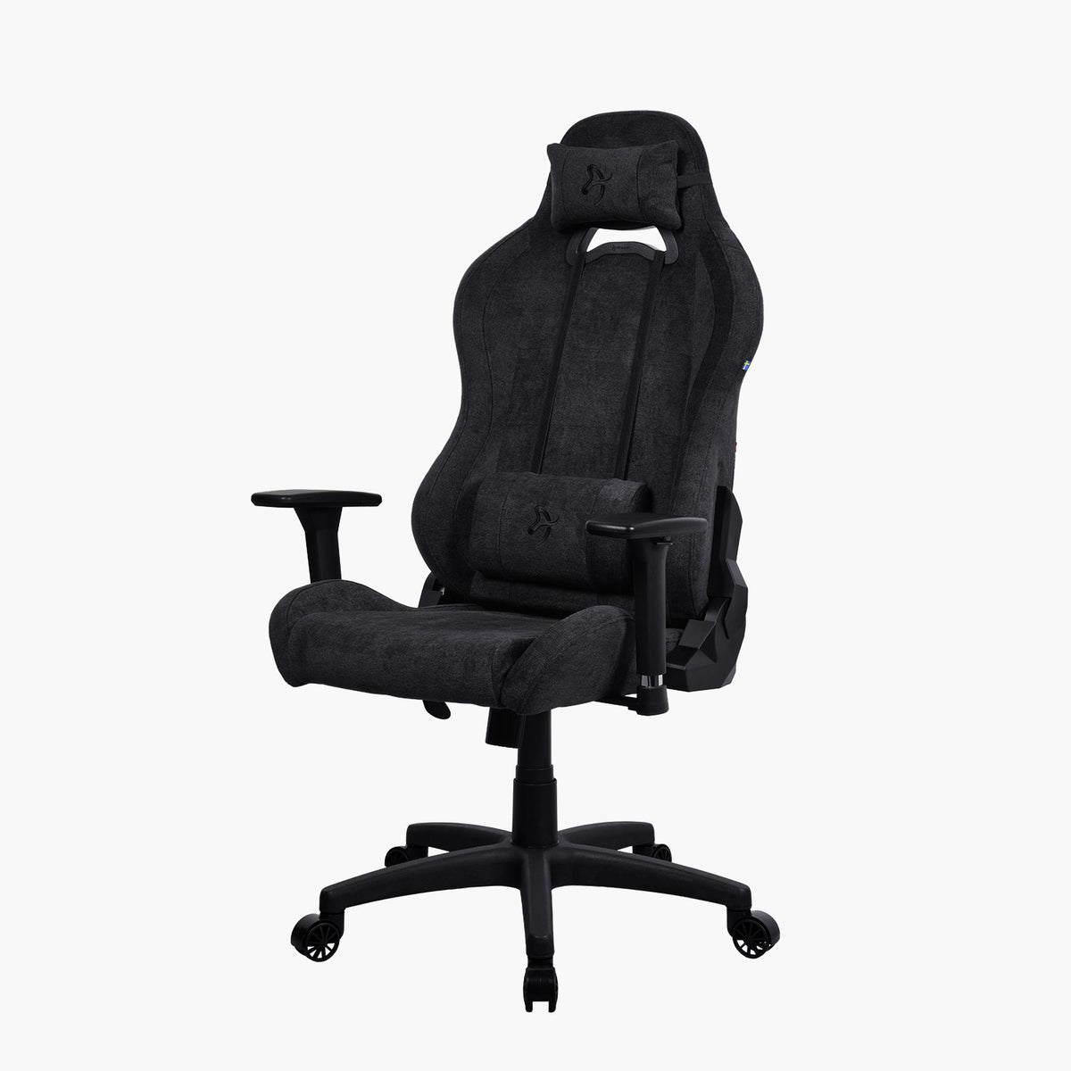 Arozzi Europe Torretta Soft Fabric ergonomic gaming chair with headrest, lumbar support, black.