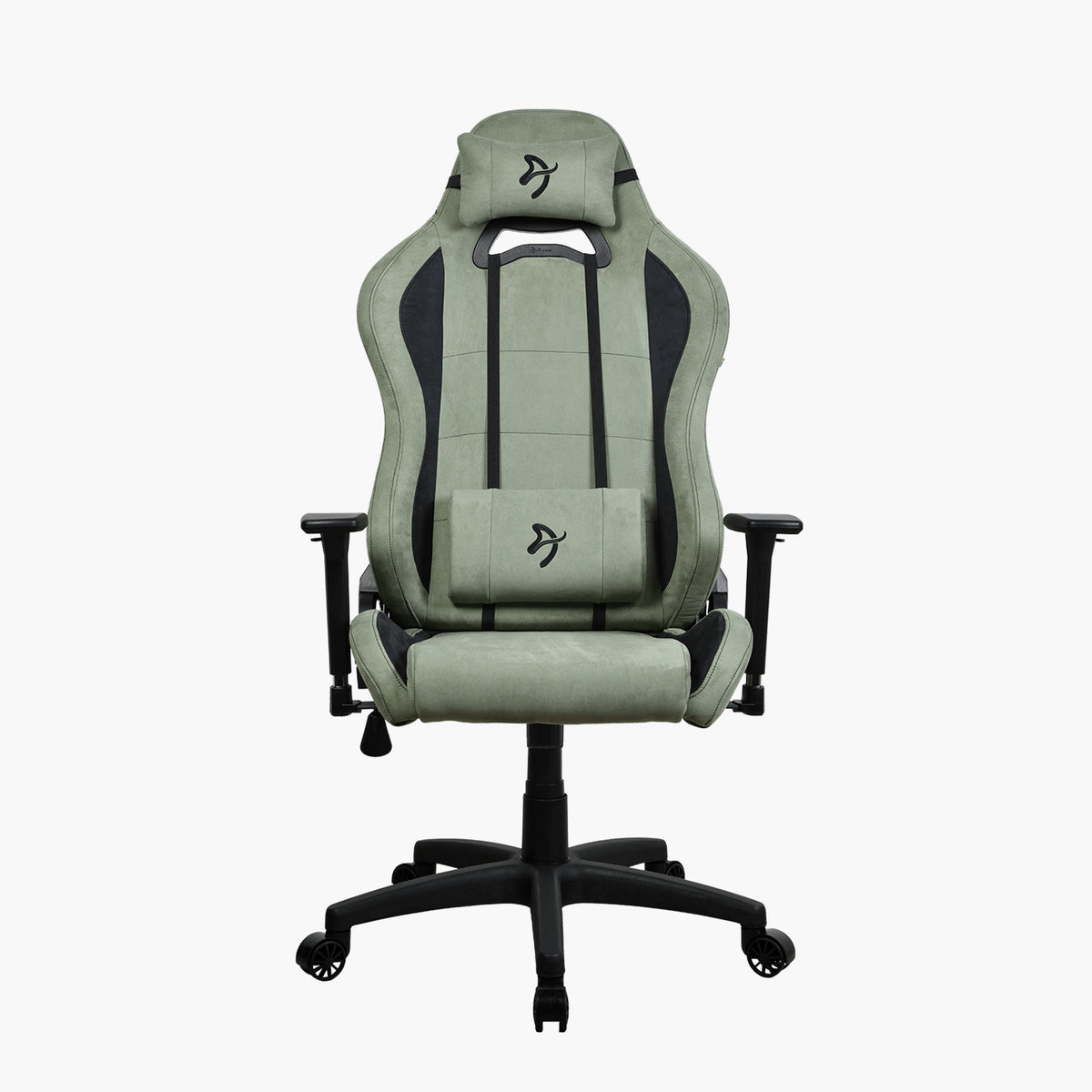 Arozzi Europe Torretta Supersoft chair: green/black, ergonomic, armrests, headrest, support pillows.