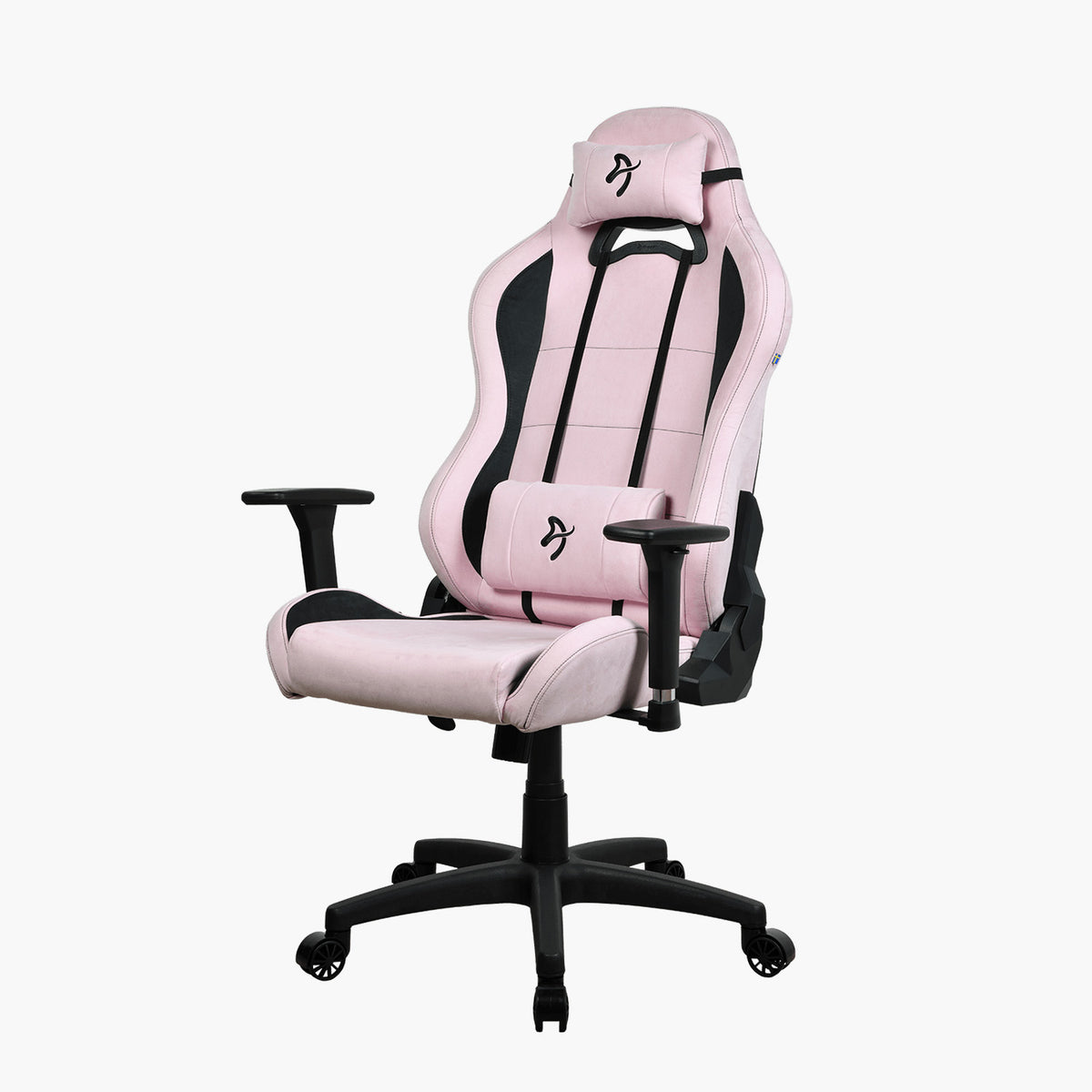 Arozzi Europe Torretta Supersoft: pink/black, ergonomic, wheels, adjustable arms.