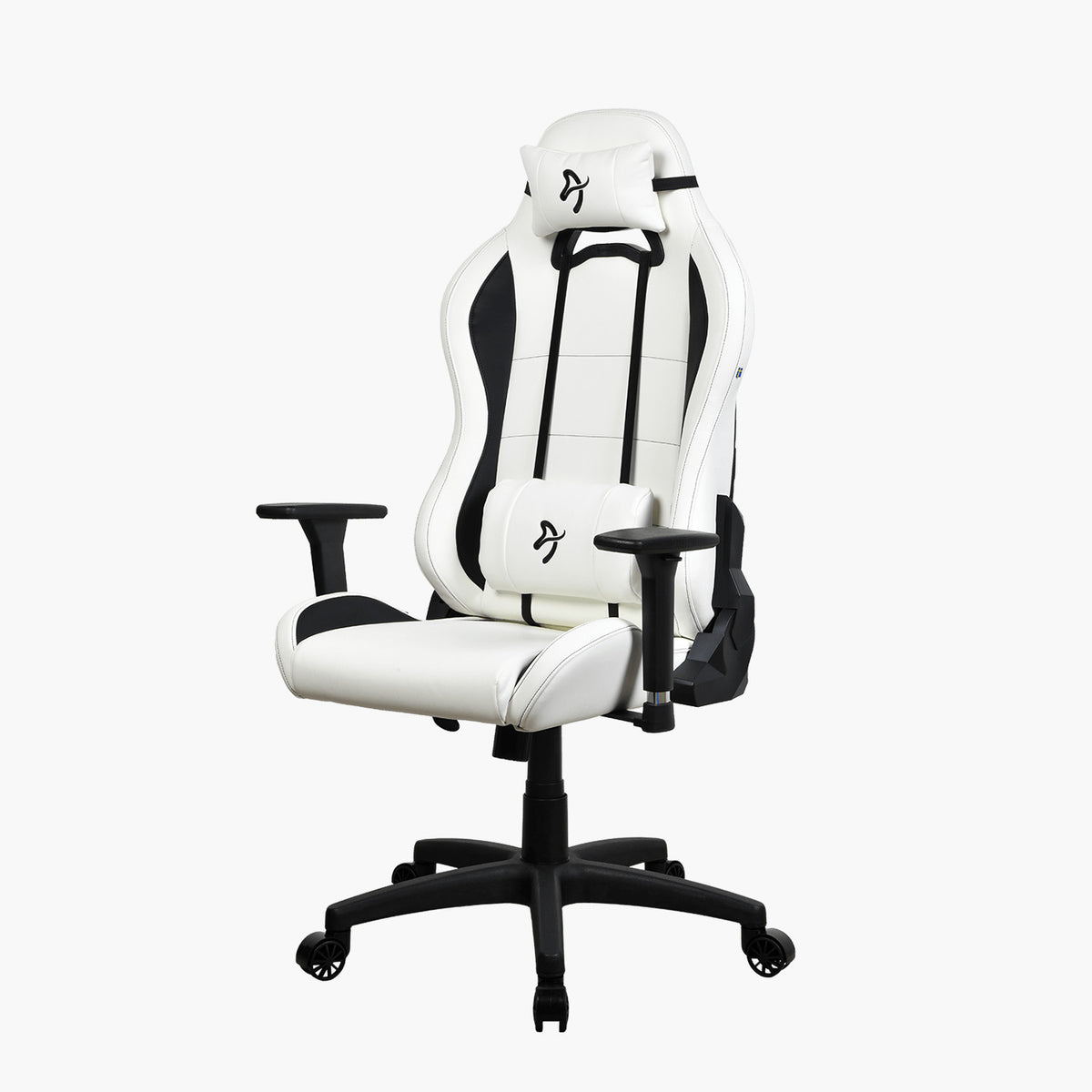 Arozzi Europe Torretta SoftPU: black & white ergonomic gaming chair with armrests, headrest.
