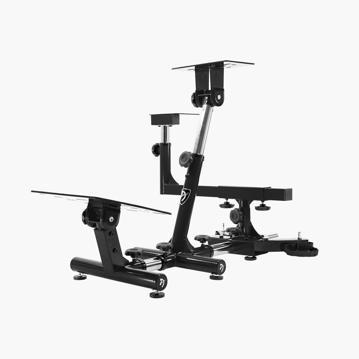 Arozzi Europe Velocità Racing Simulator Stand, black, 3 mounts, ready for steering wheel.