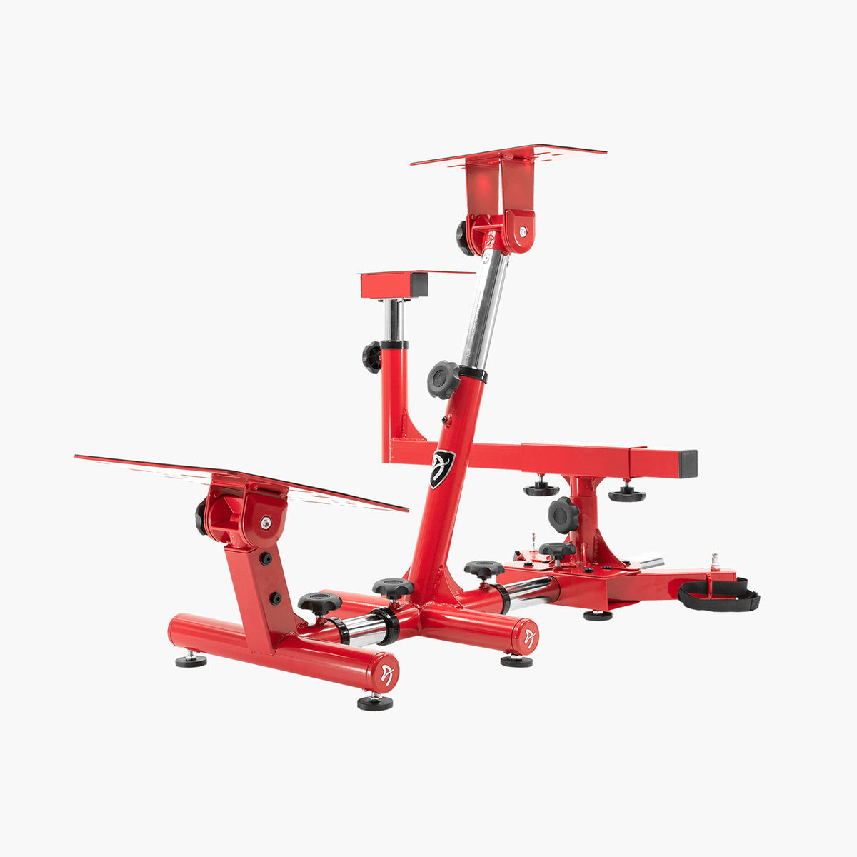 Arozzi Velocità racing simulator stand, adjustable with wheel/pedal support for gaming.