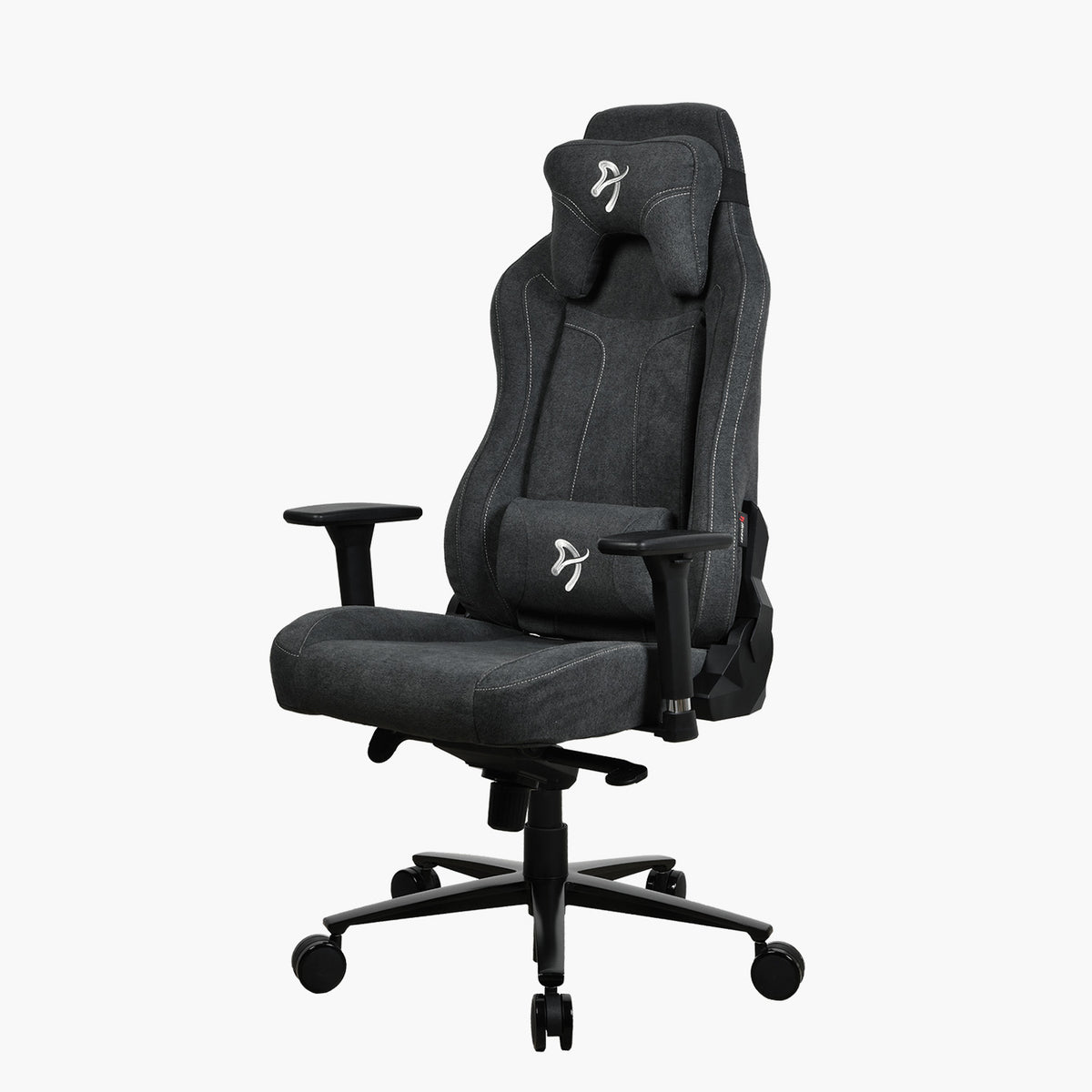 Arozzi Europe Vernazza Soft Fabric chair: dark gray, ergonomic, height adjustable, lumbar pillow.