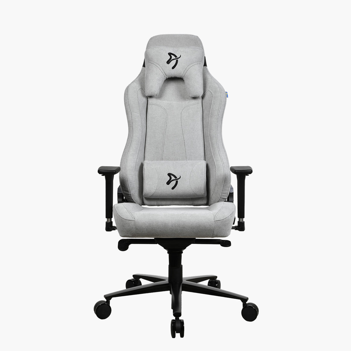 Arozzi Europe Vernazza Soft Fabric chair: ergonomic, gray, adjustable, headrest & lumbar support.