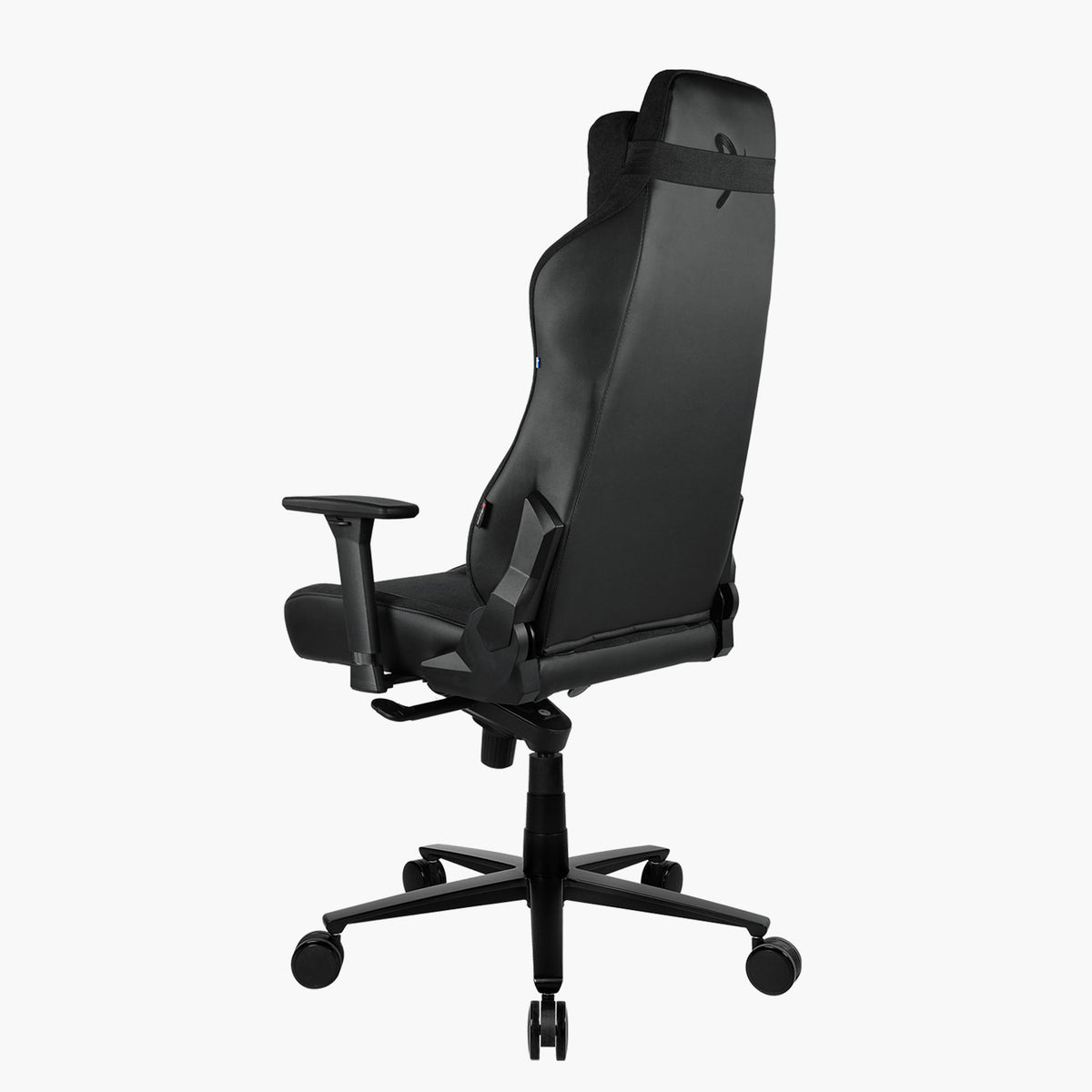 Arozzi Europe Vernazza Vento: black ergonomic office chair with perforated PU leather, rear view.
