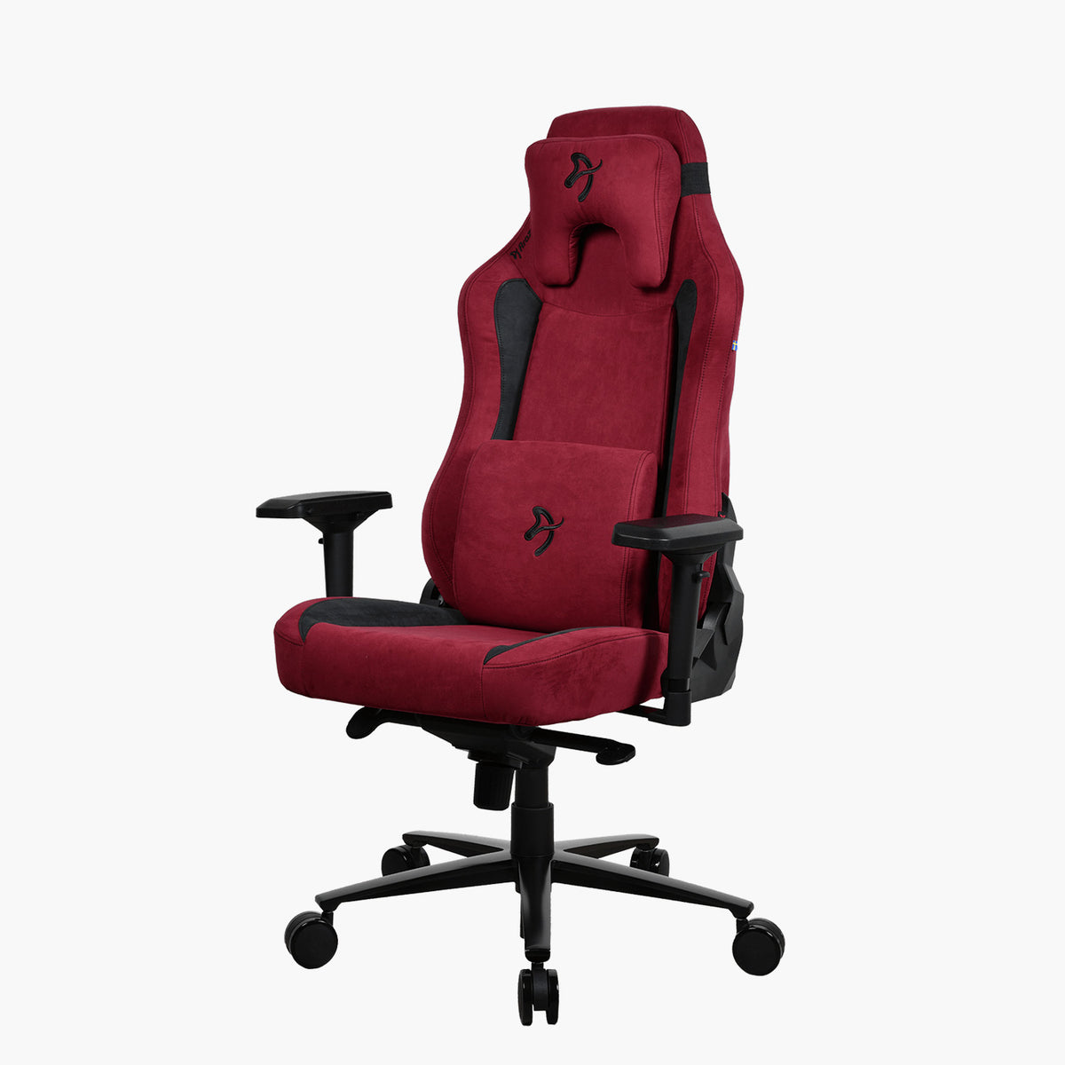 Arozzi Europe Vernazza Supersoft: red ergonomic chair, black accents, headrest, wheels, breathable.