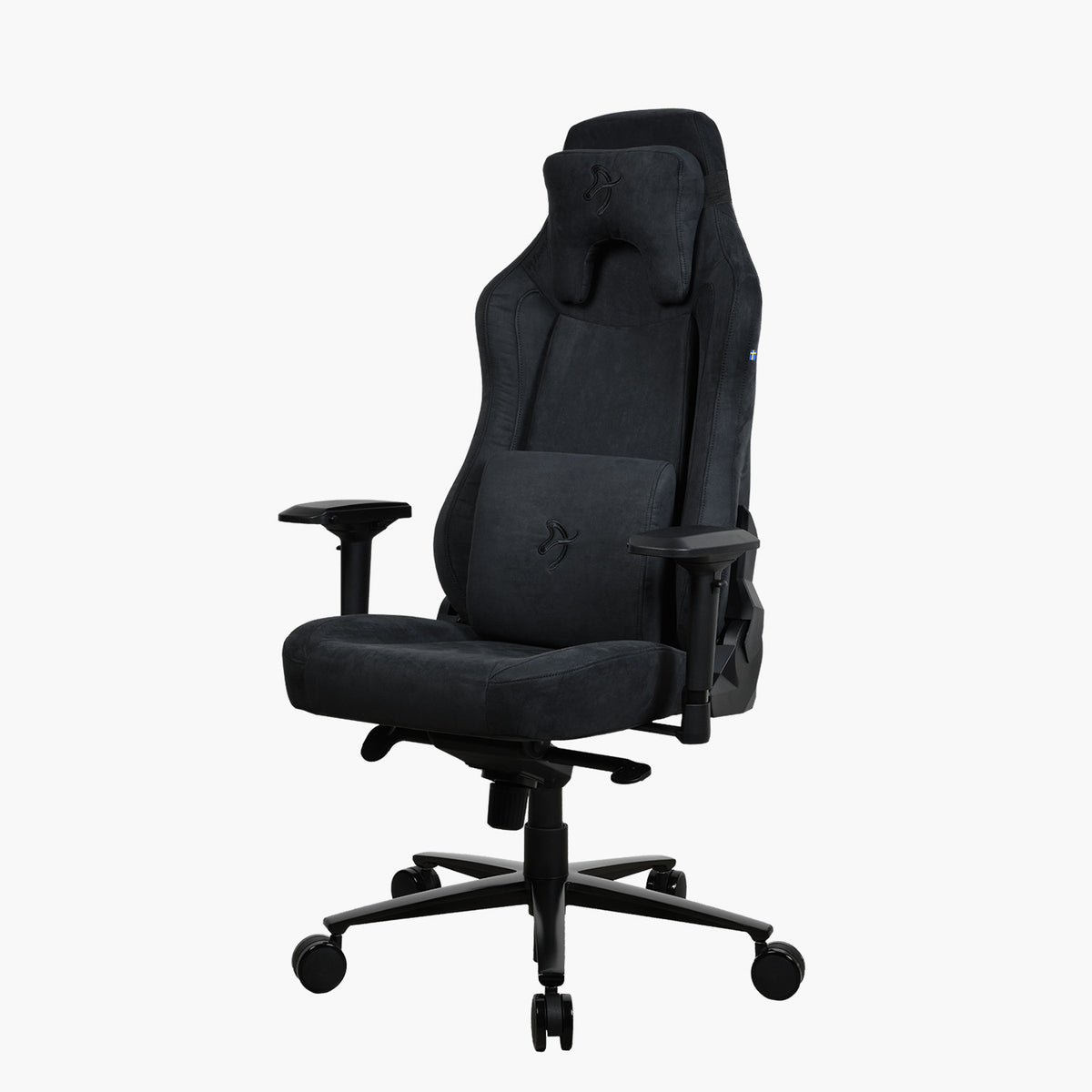 Arozzi Vernazza Supersoft: breathable, with headrest, lumbar pillow, armrests, rolling base.