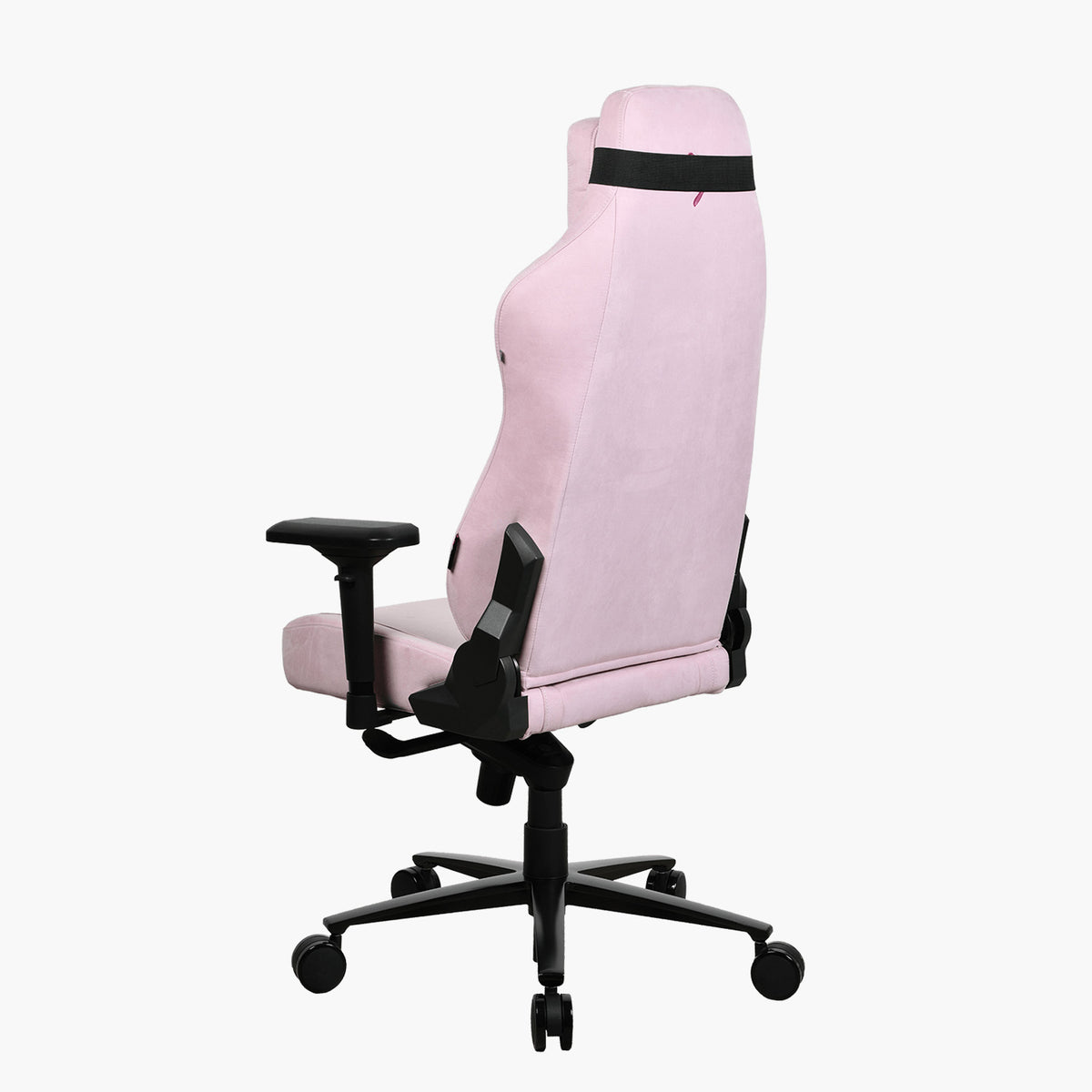 Arozzi Europe Vernazza Supersoft chair, pink with black base, breathable fabric, adjustable arms.