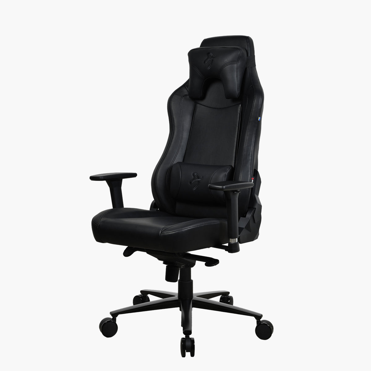 Arozzi Europe Vernazza SoftPU: ergonomic black chair with headrest, lumbar support, and wheels.