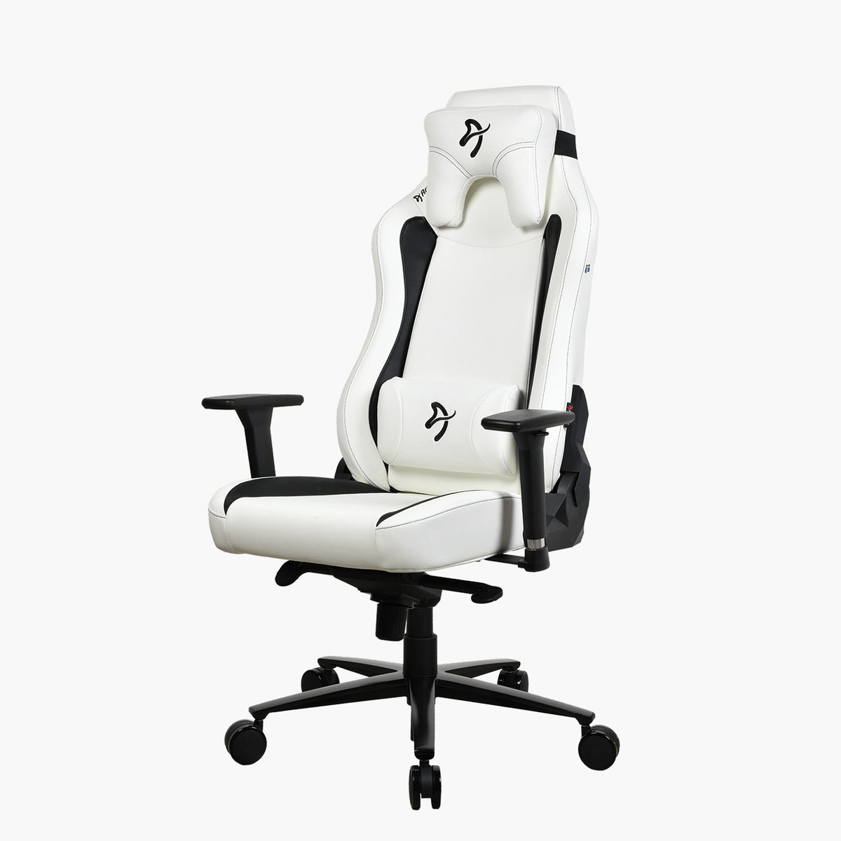 Arozzi Europe Vernazza SoftPU chair: ergonomic, white/black, armrests, headrest, wheels.