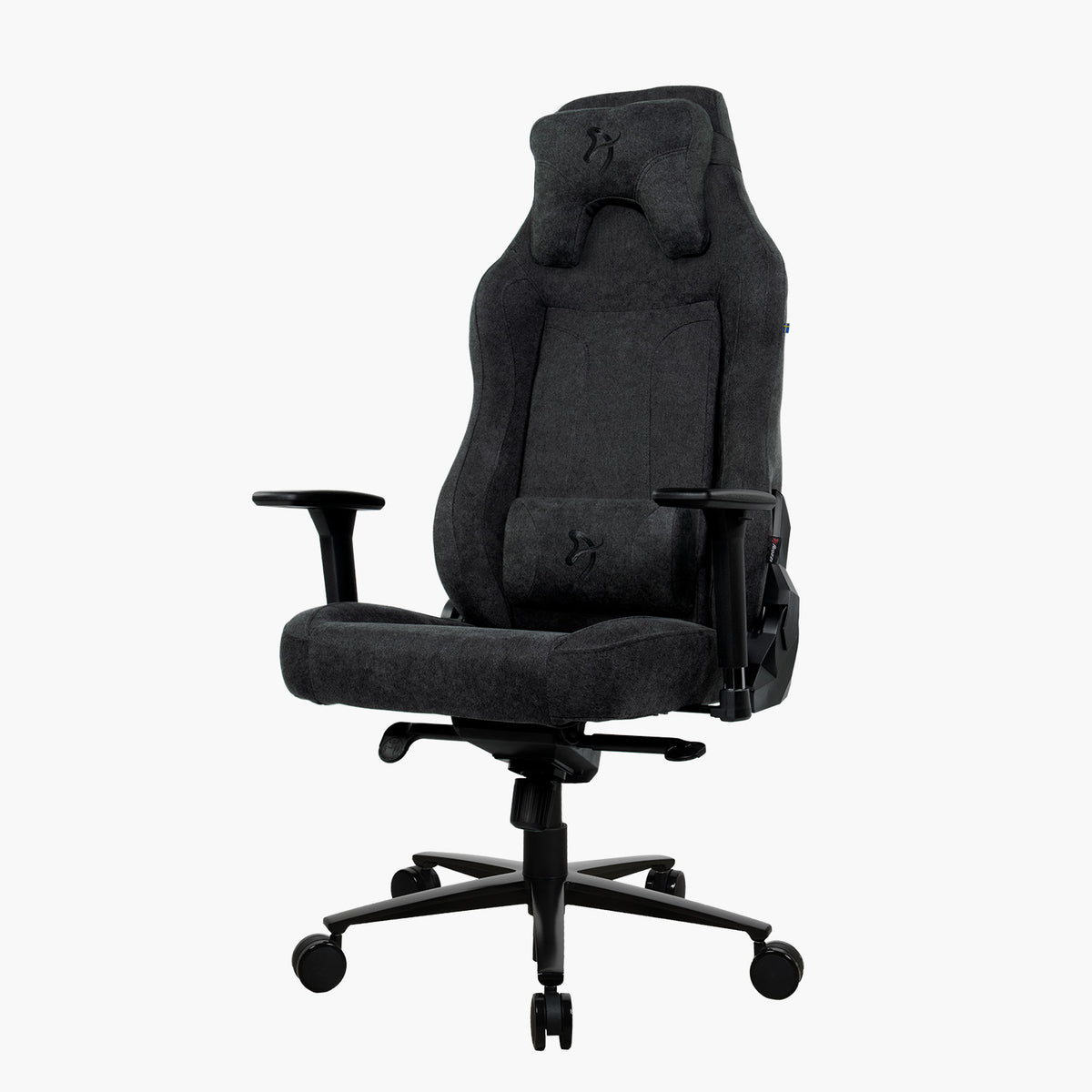 Arozzi Europe Vernazza XL Soft Fabric chair with headrest, armrests, and wheels.