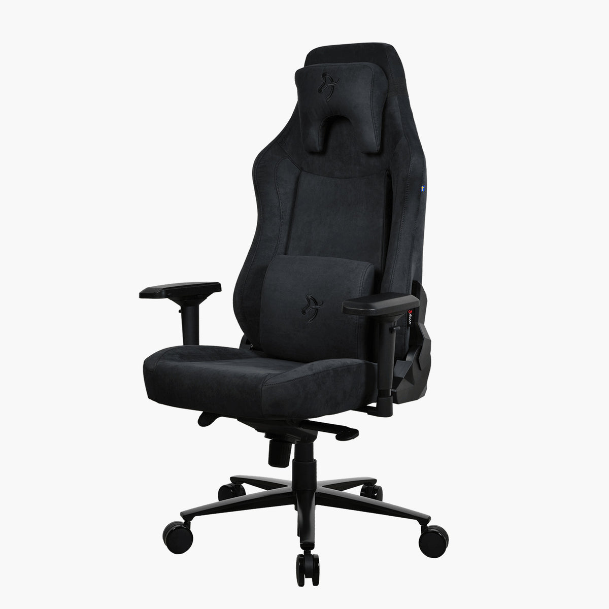 Arozzi Europe Vernazza XL Supersoft ergonomic gaming chair with headrest and lumbar pillow.