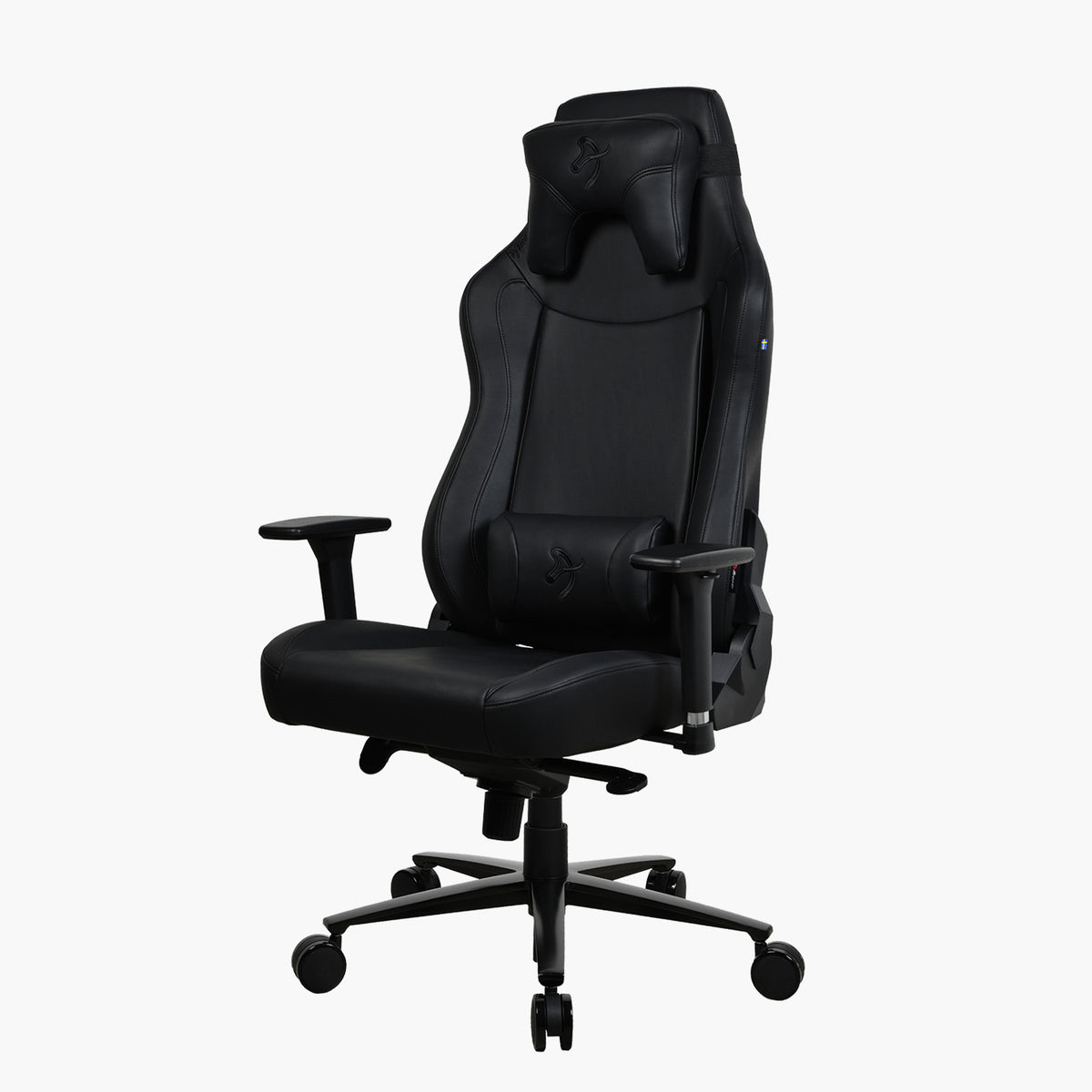 Arozzi Vernazza XL SoftPU gaming chair with headrest, lumbar support, and synthetic leather.