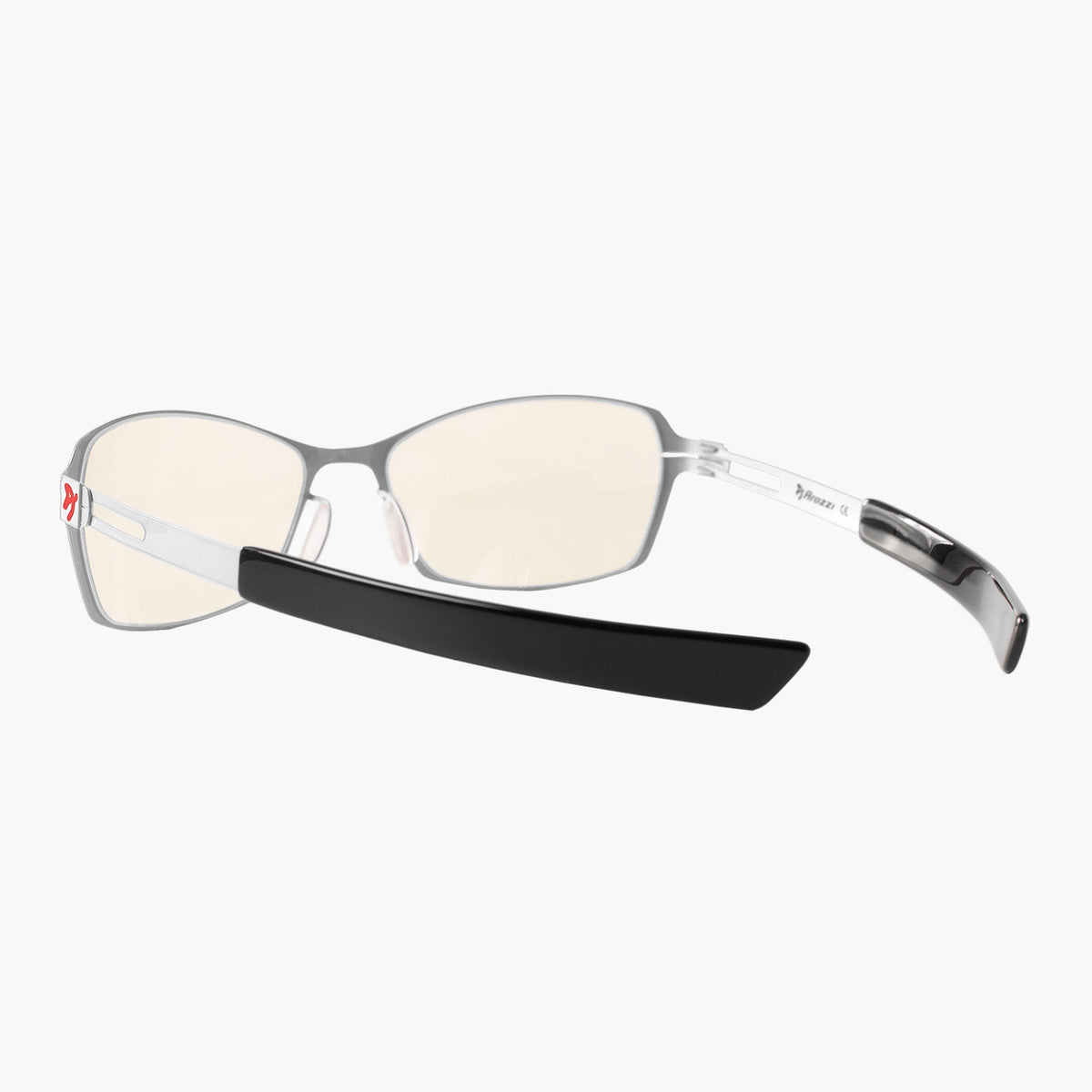 Arozzi Europe Visione VX-500: blue light glasses with light lenses and a black bar under frame.