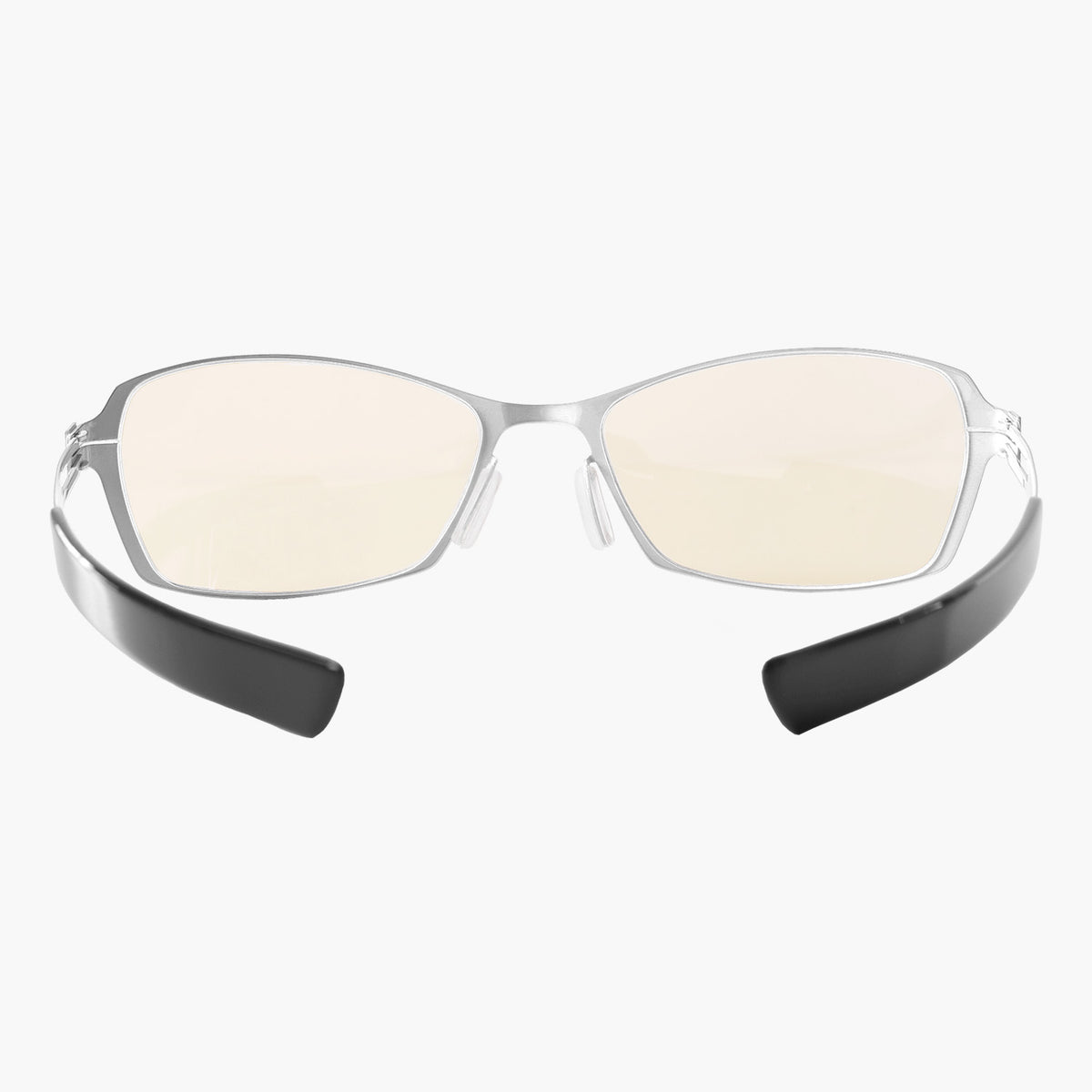Arozzi Europe Visione VX-500 glasses ease digital eye fatigue with yellow lenses and silver frames.